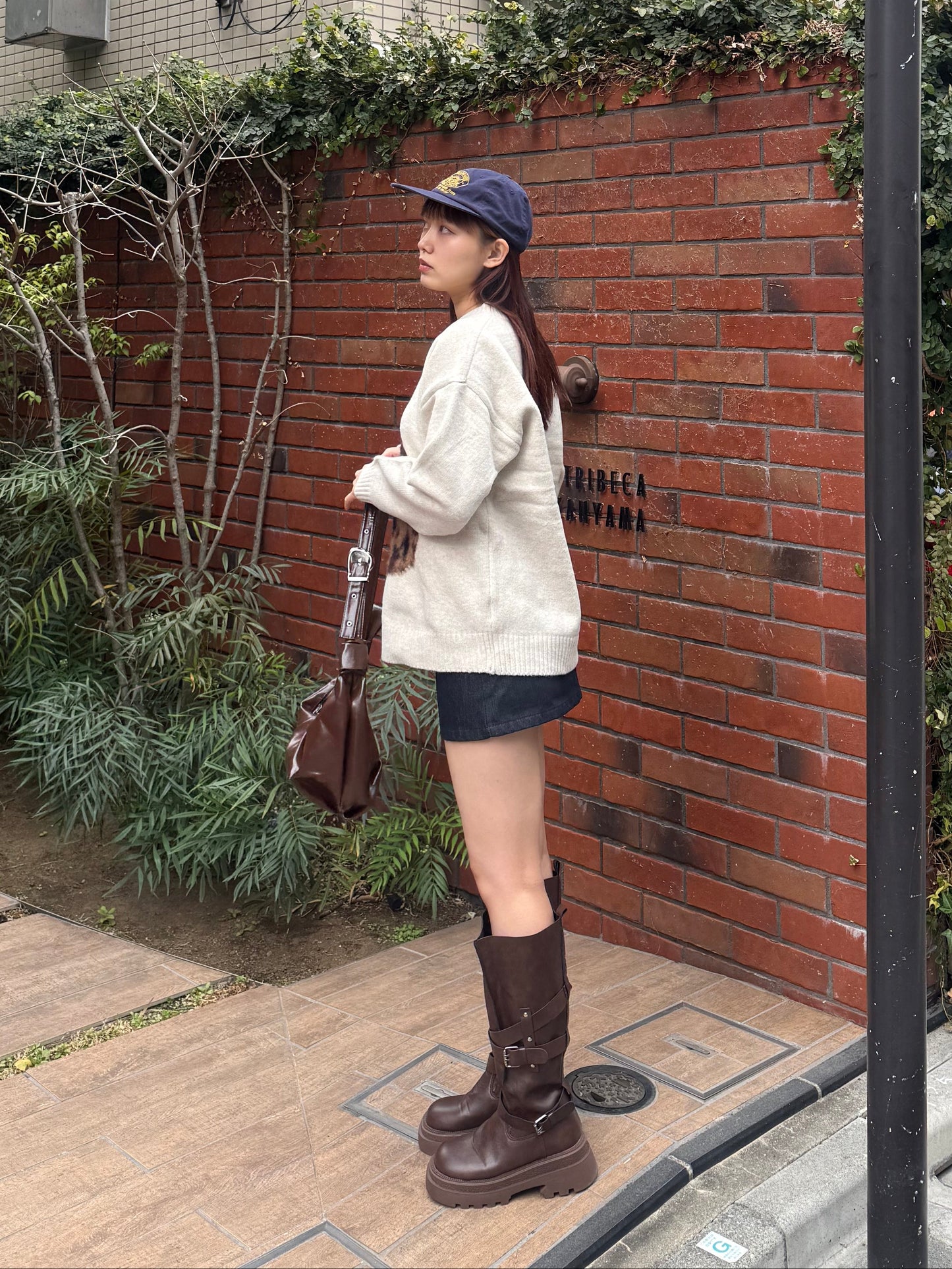 ベルト付きデニムライクミニスカート DPB91107