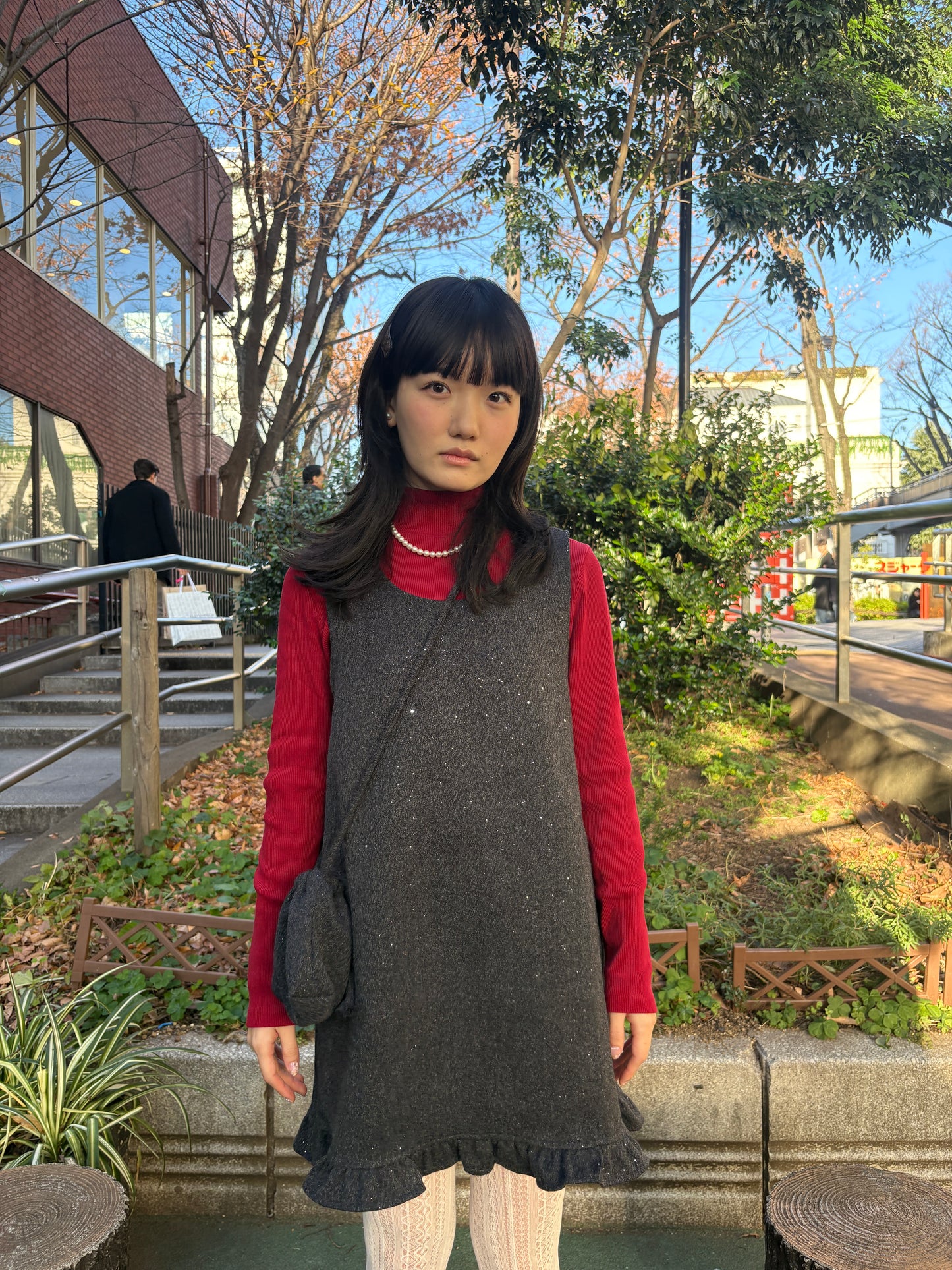 グリッターフリルワンピース&ミニバッグ DPA43724