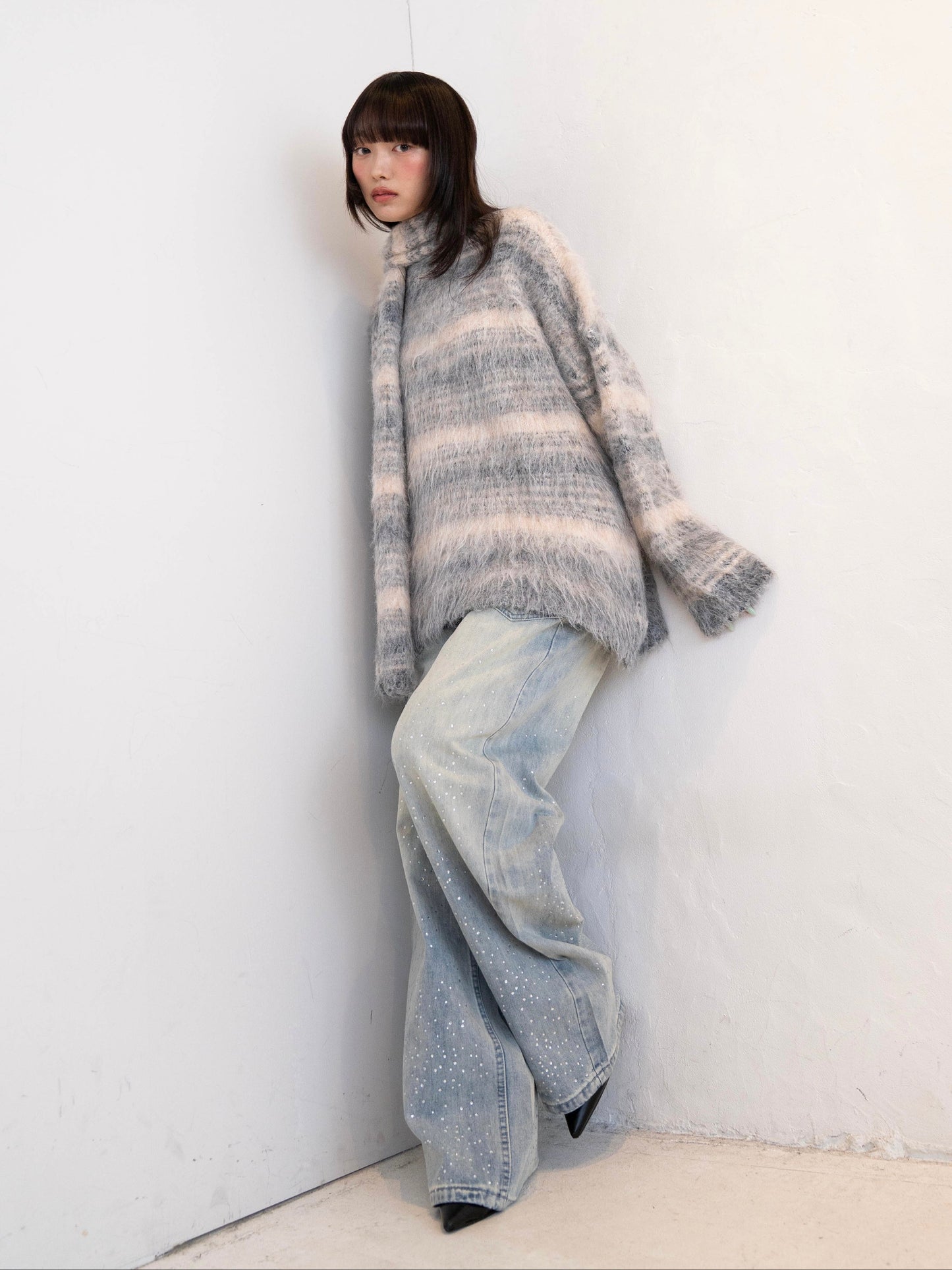 ラメストレートデニムパンツ DPC02014