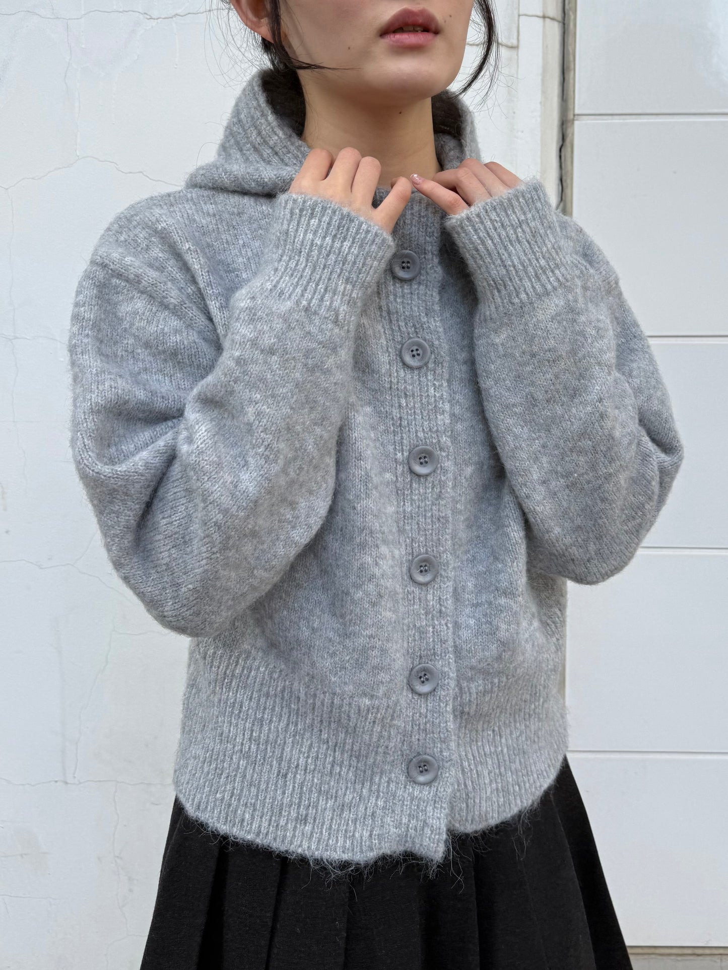 ライトグレーニットカーディガン DPA43737