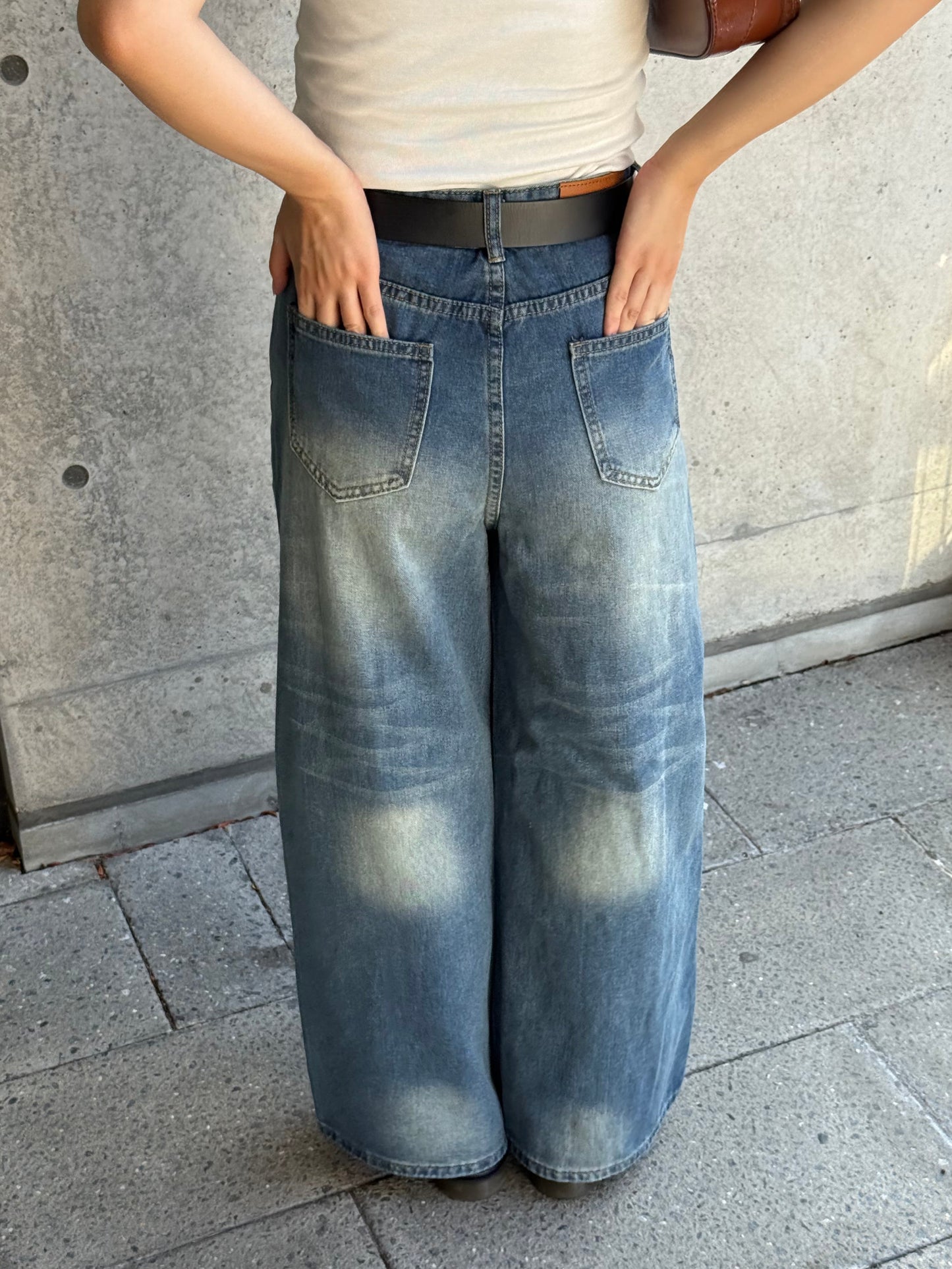 ウォッシュワイドデニムパンツ DPB93015