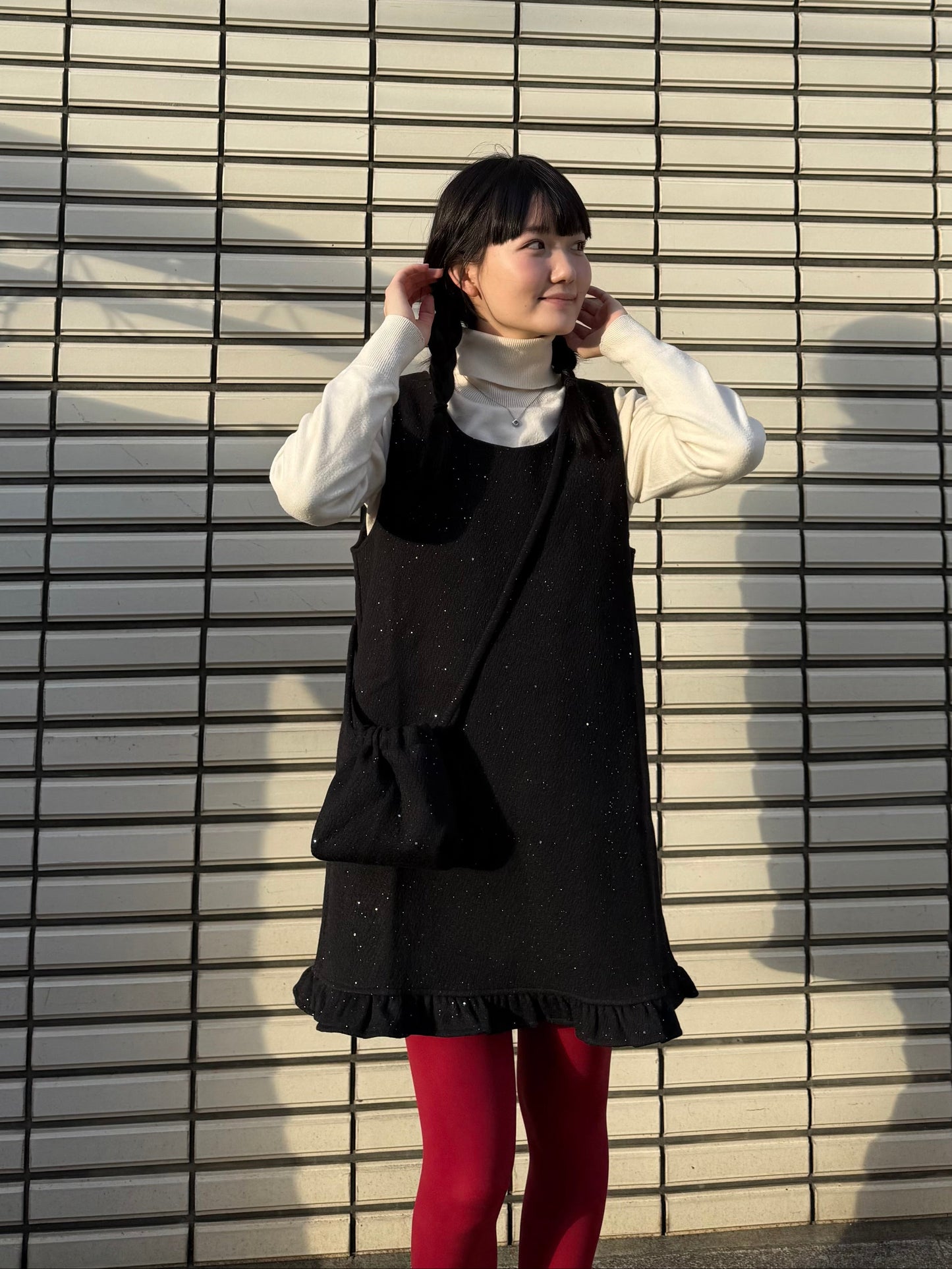 グリッターフリルワンピース&ミニバッグ DPA43724