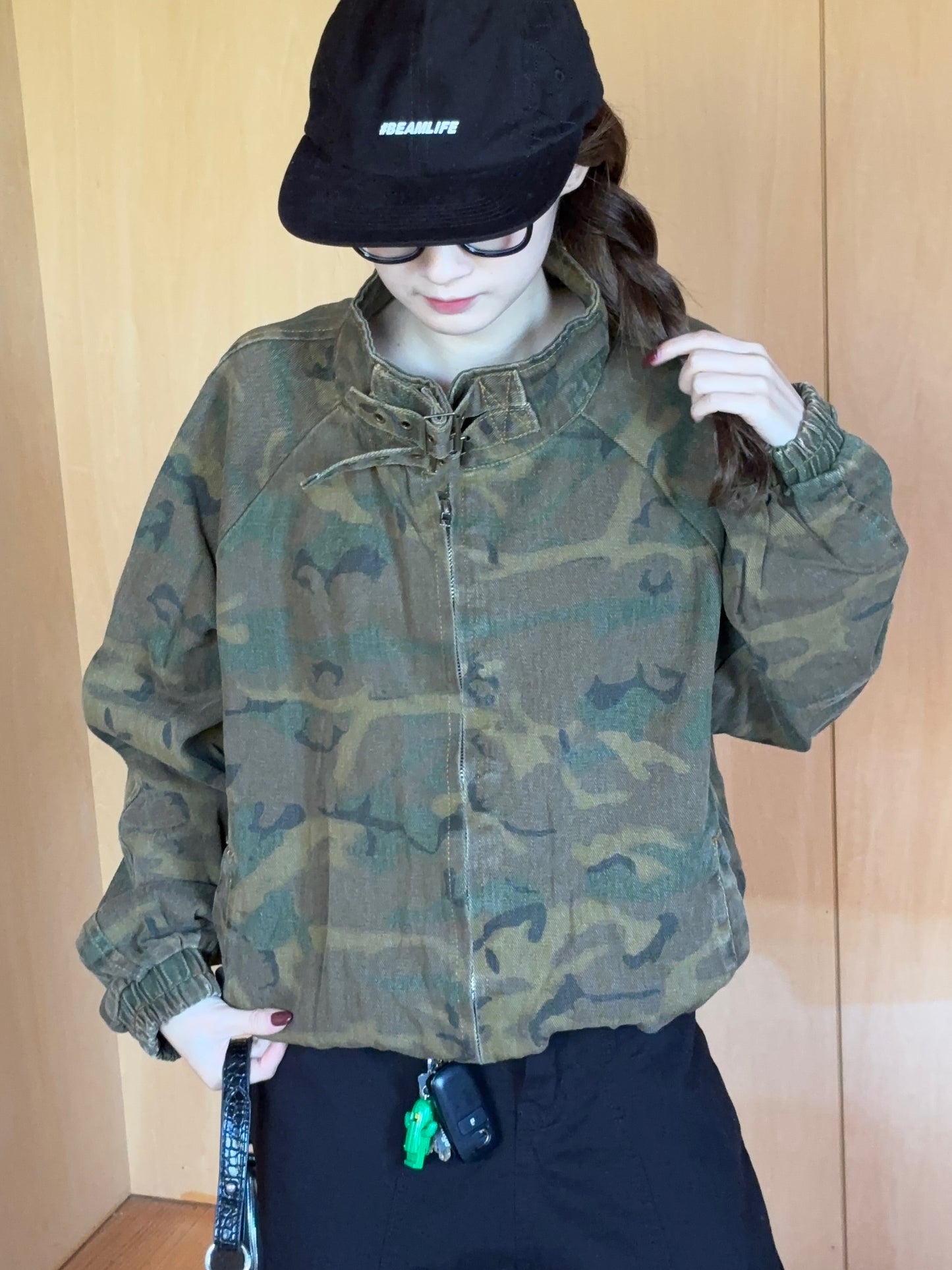 スタンドカラーカモフラジップジャケット DPB88131