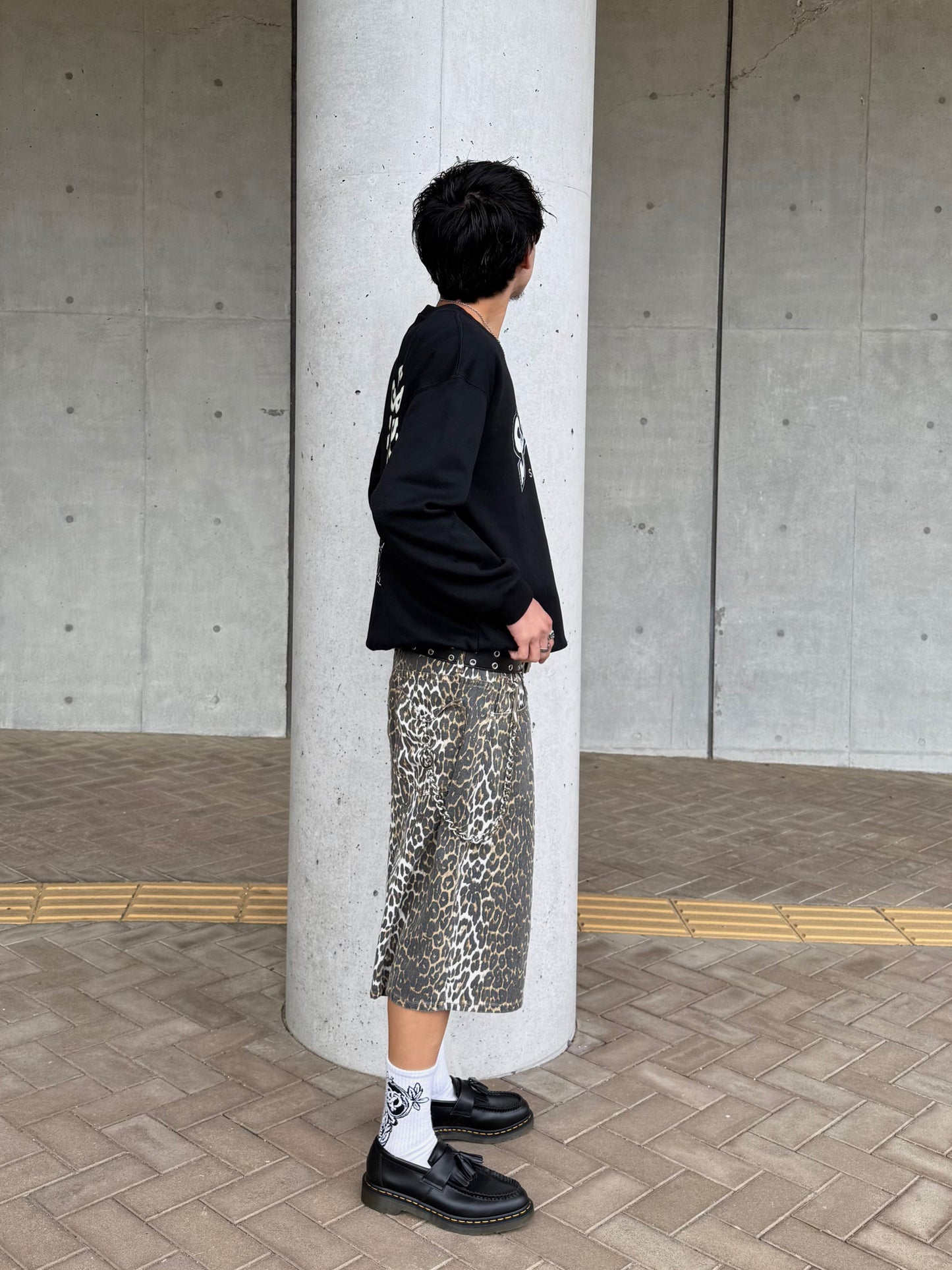 Kenshin_レオパードデニムハーフパンツ DPB73343