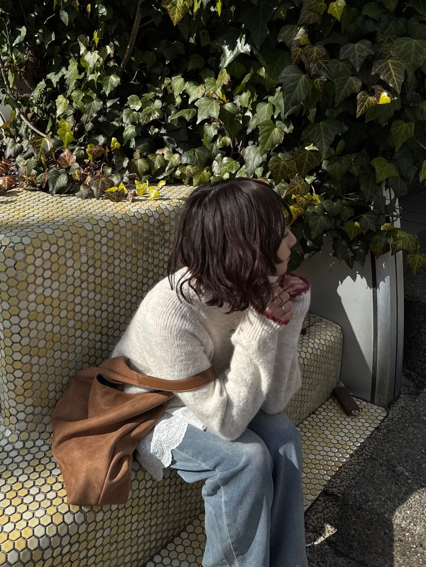 カラフルボタンバイカラーカーディガン DPC03016