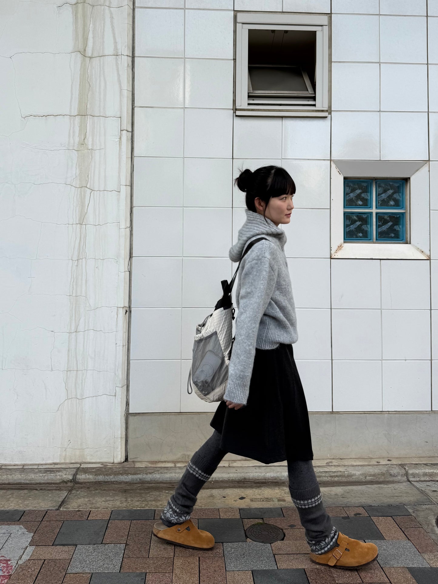 ライトグレーニットカーディガン DPA43737