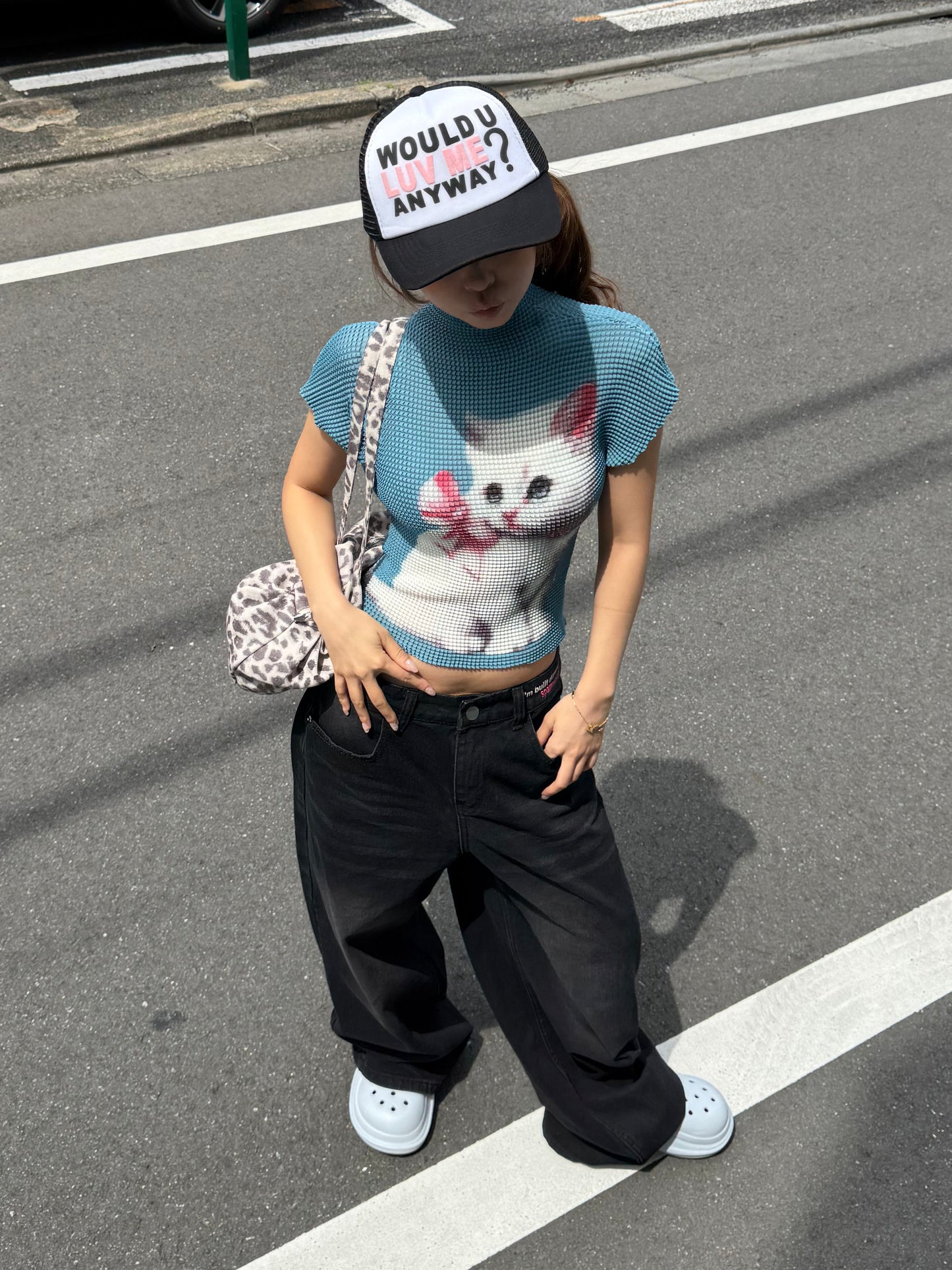 キャットプリントトップス DPB86237
