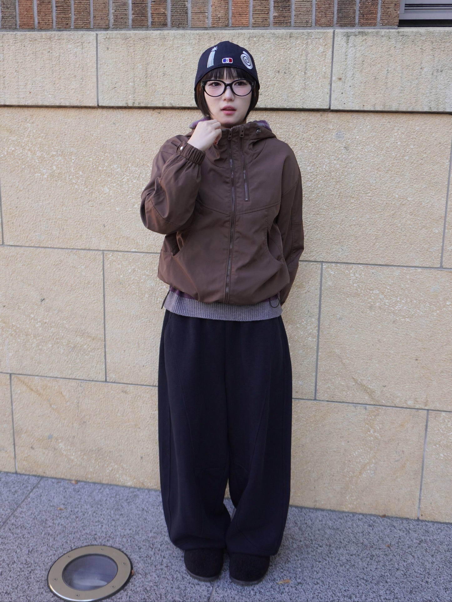 ブラウンナイロンパーカー DPB85371