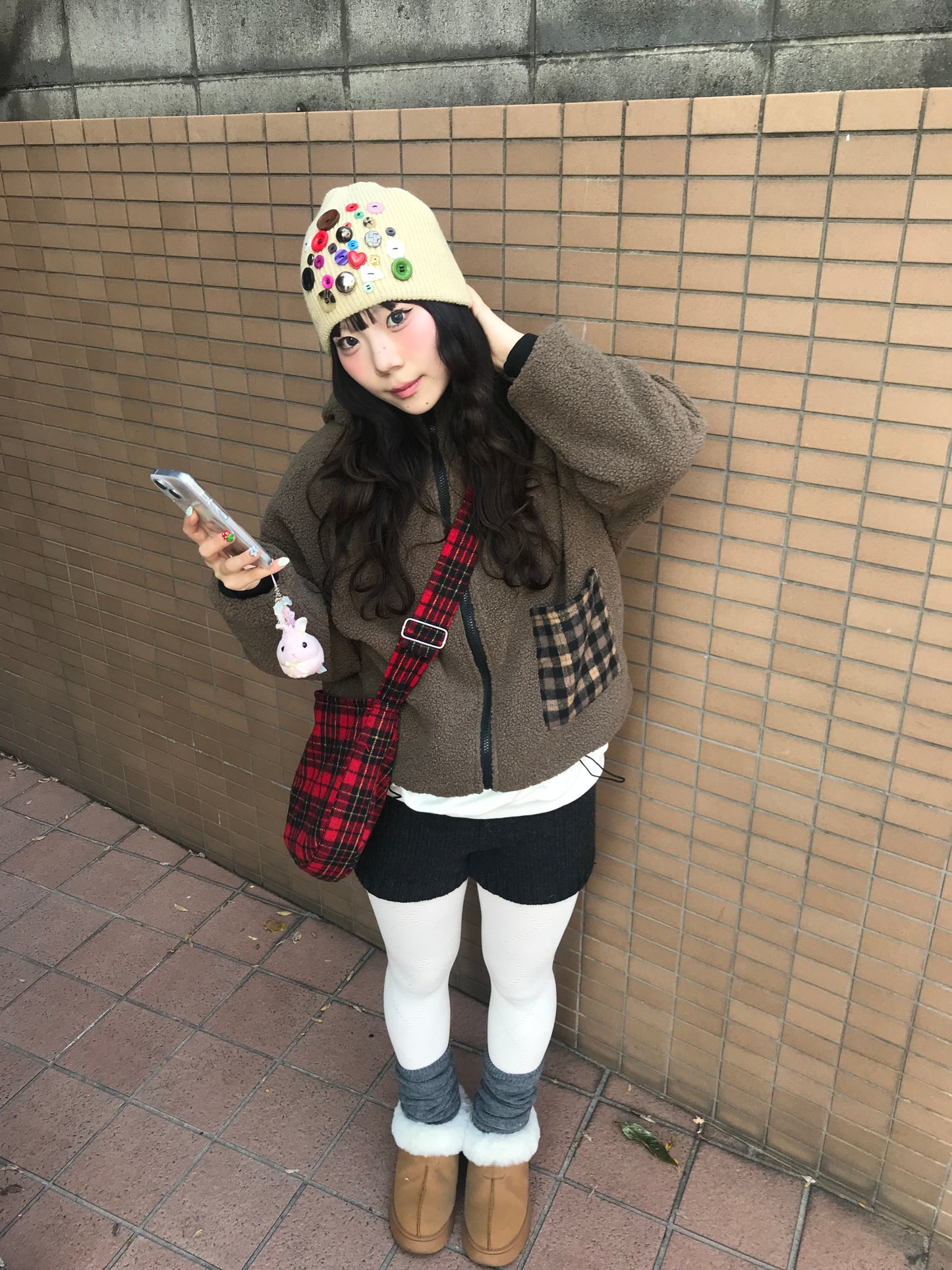 リバーシブルボアチェックアウター DPB89169