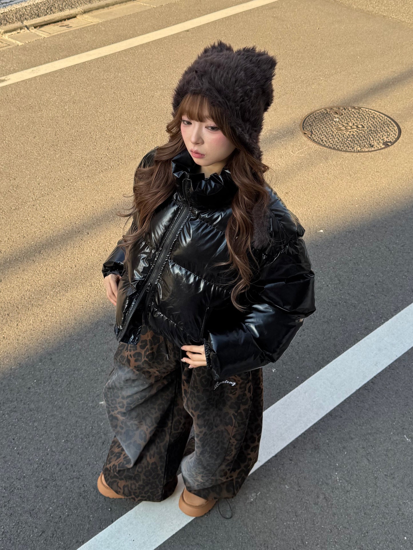 ウォッシュドレオパードスウェットパンツ DPB86171