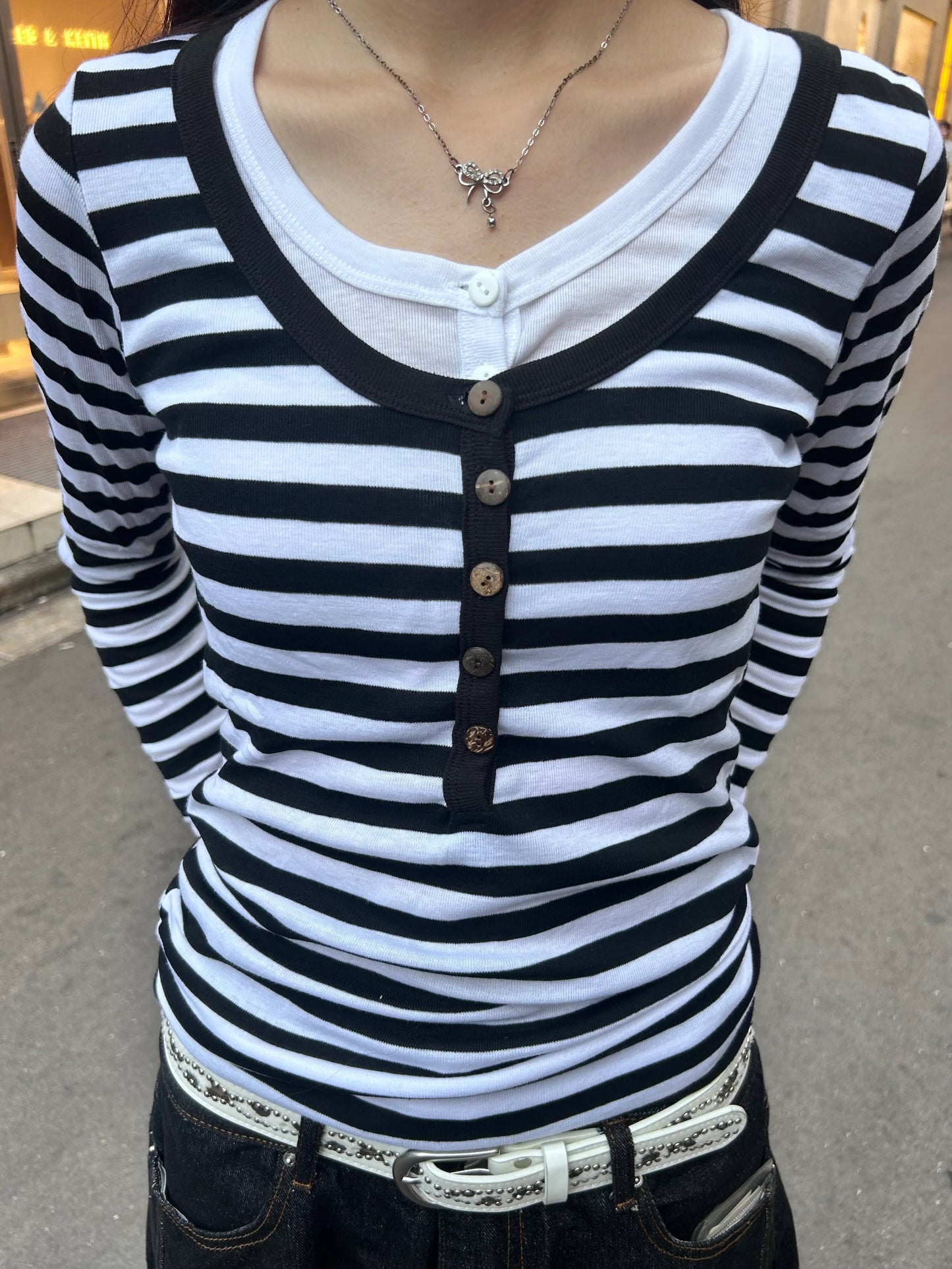 レイヤードライクボーダーTシャツ DPB92008