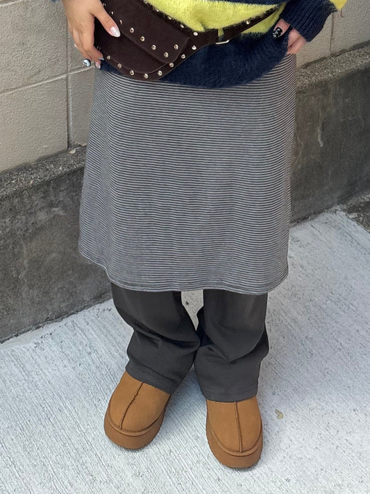 ストライプレイヤードスカートパンツ DPB89143