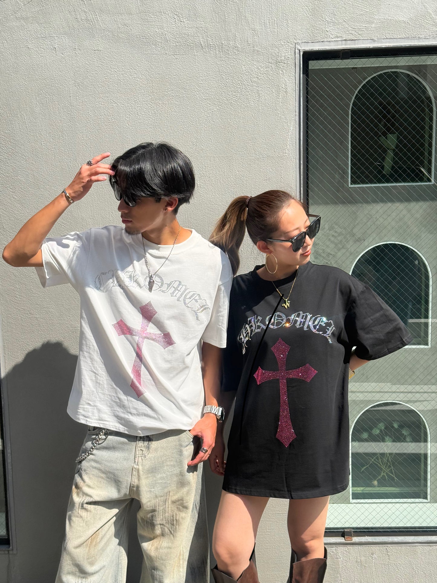 【即納】クロスストーンオーバーサイズTシャツ DPB73666S