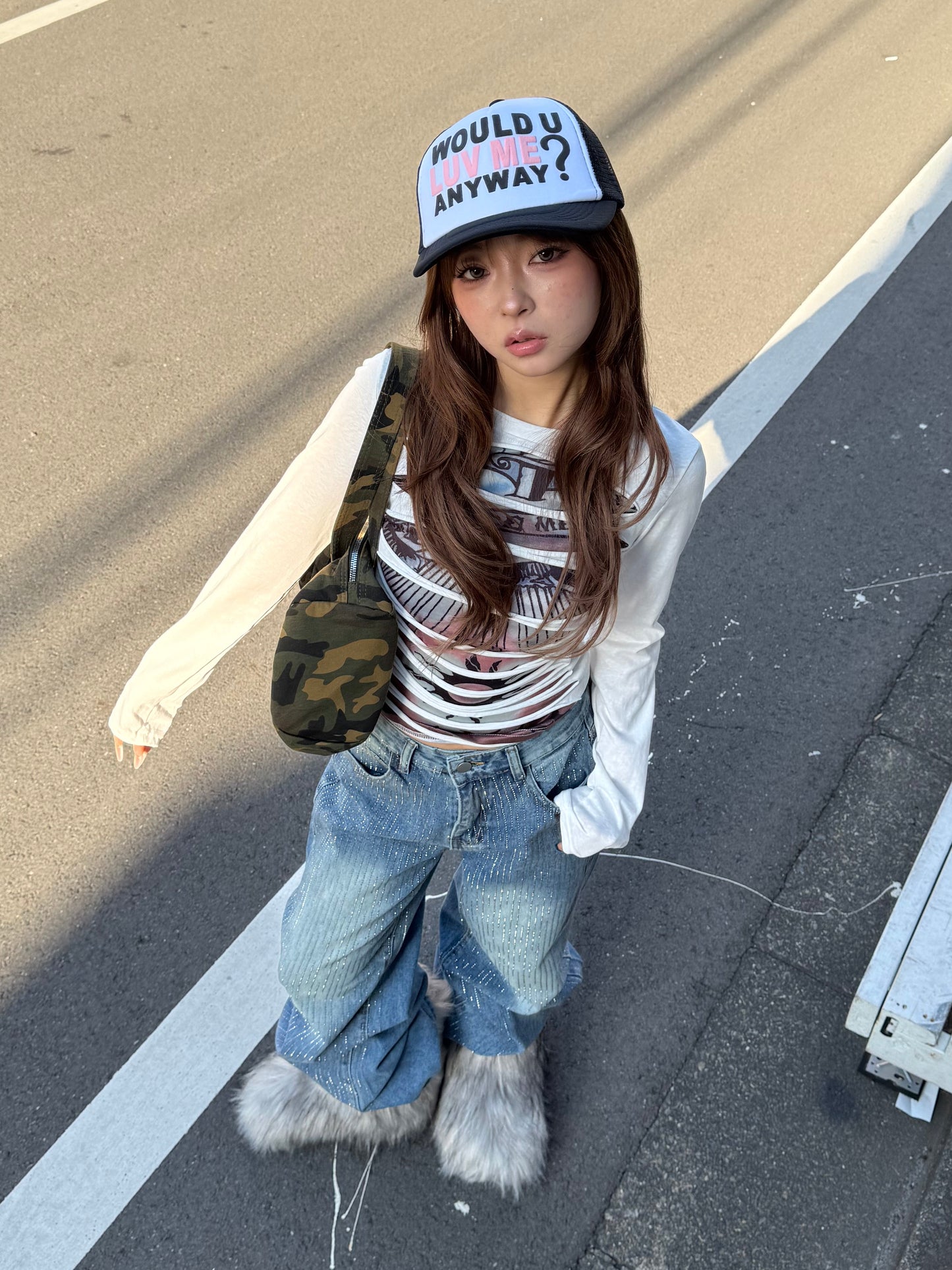 グリッターストーンデニムパンツ DPB86207