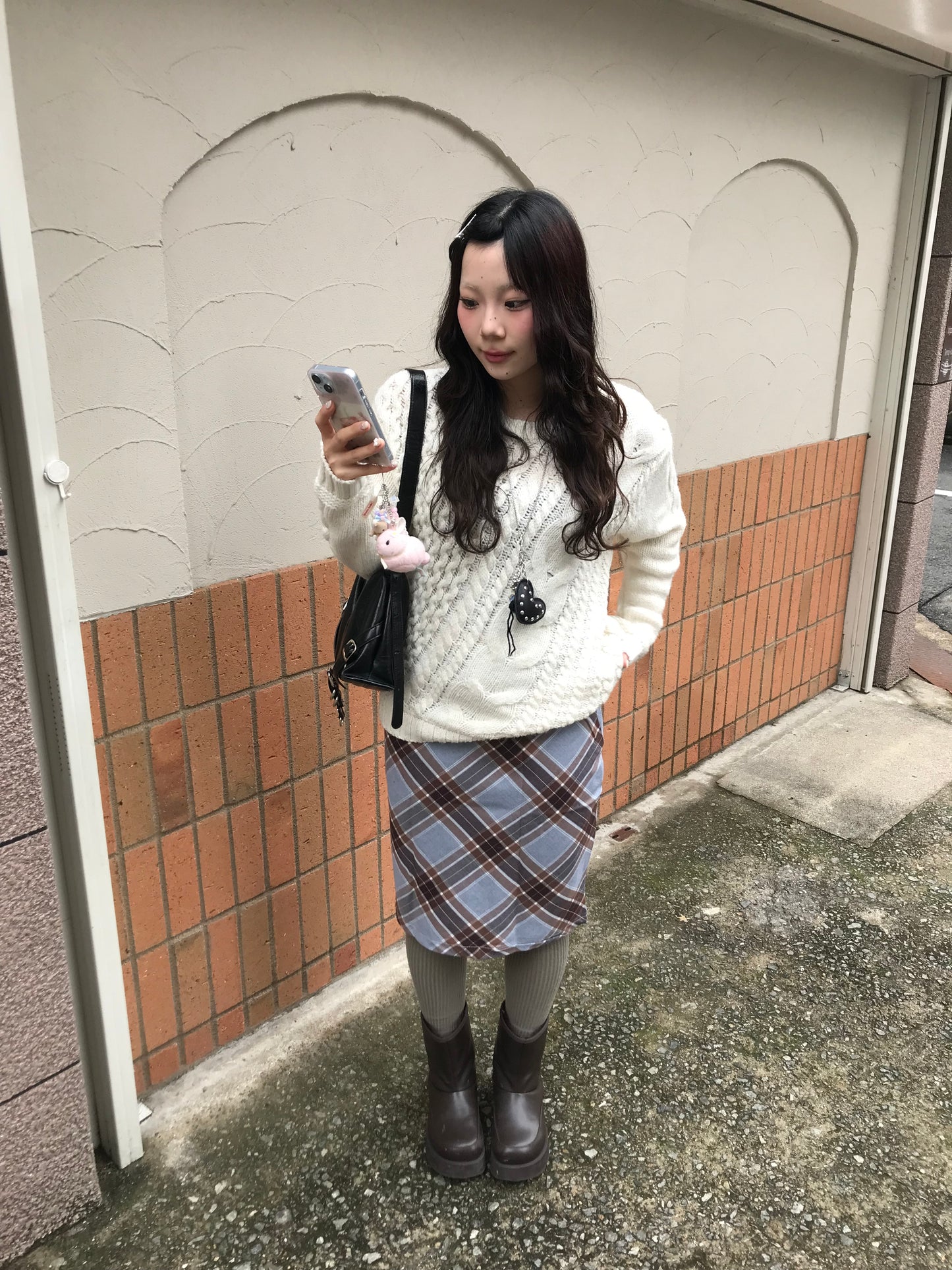 ミディアムチェックスカート DPB89190