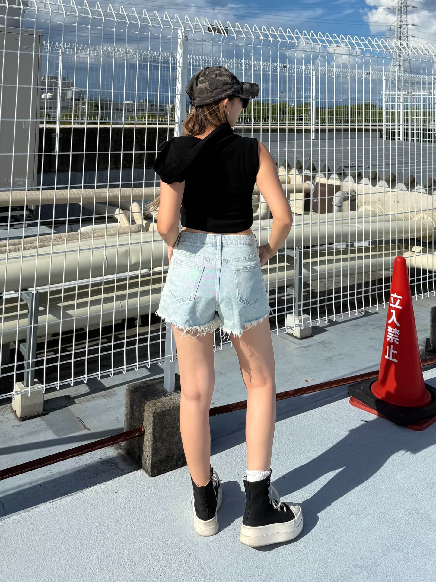 【即納】ダメージストーンミニショートパンツ DPB73664S