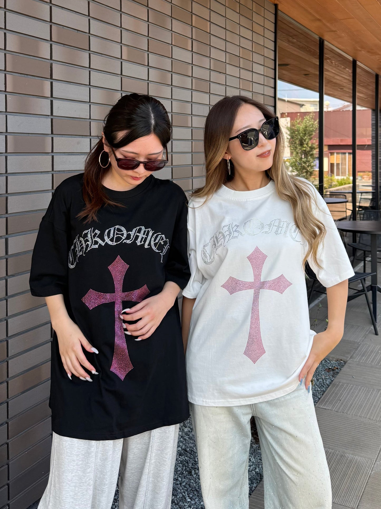 【即納】クロスストーンオーバーサイズTシャツ DPB73666S
