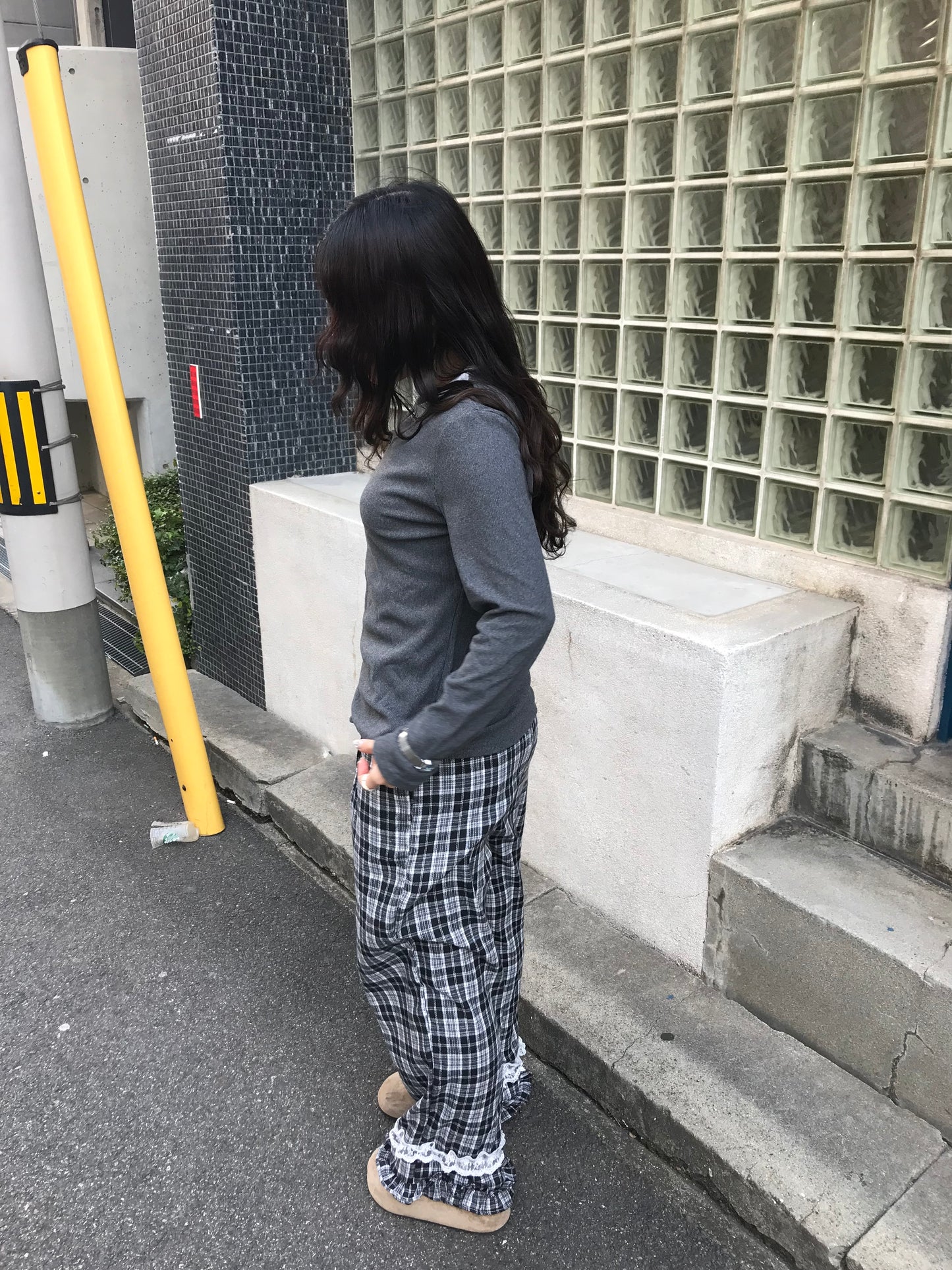 ダークグレーレイヤードトップス DPB89194