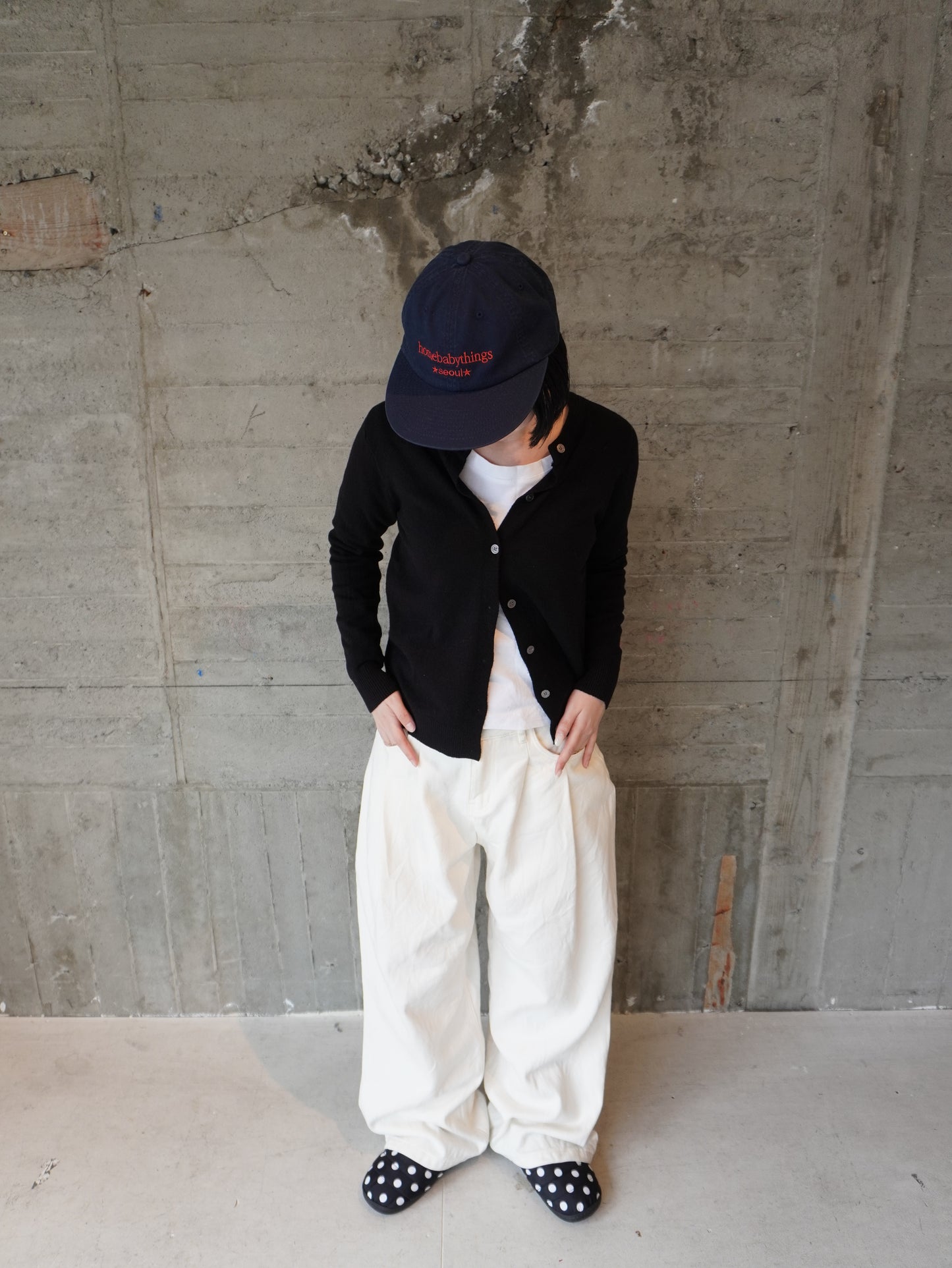 ホワイトワイドタックパンツ DPB85118