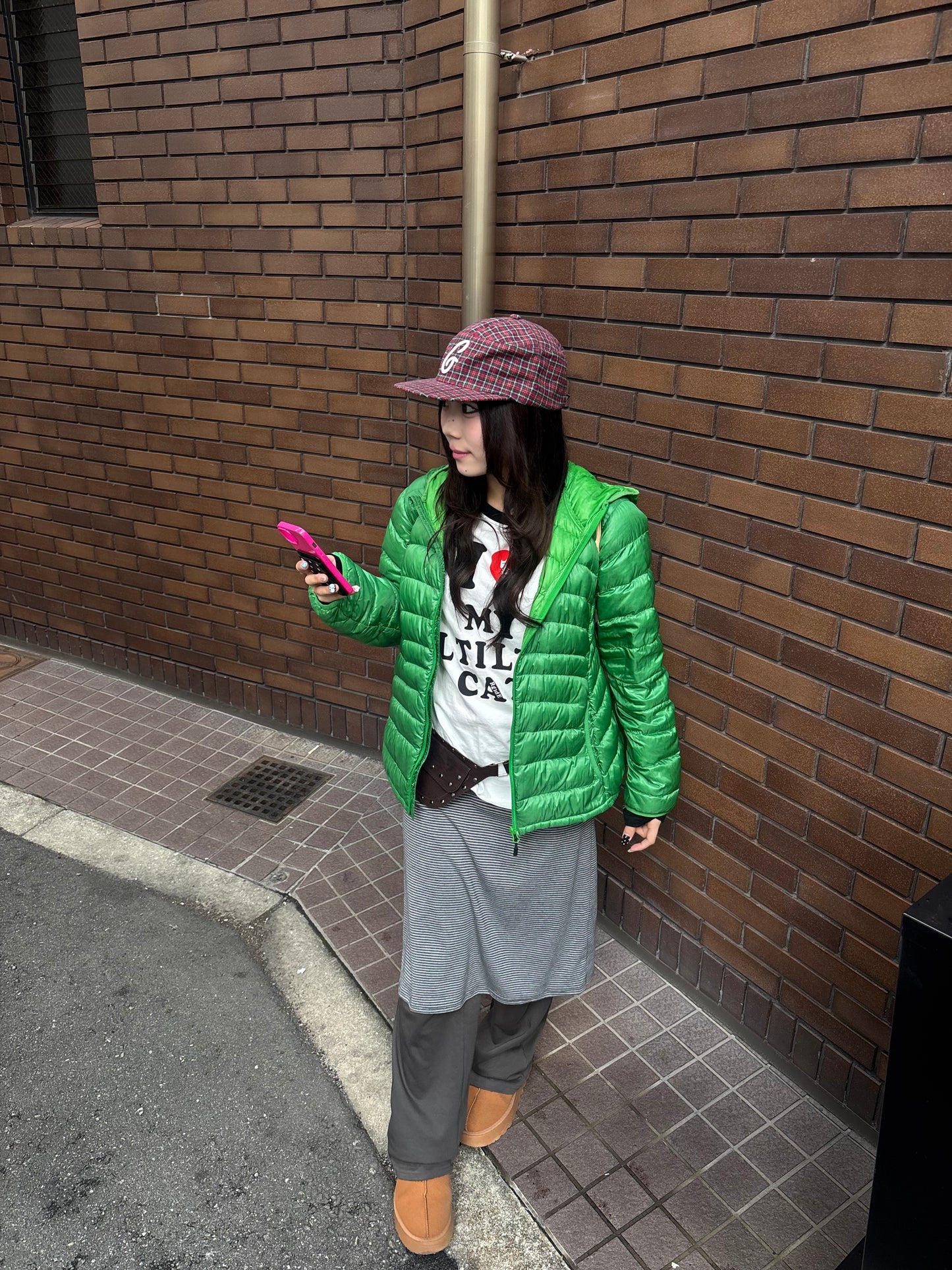 ストライプレイヤードスカートパンツ DPB89143