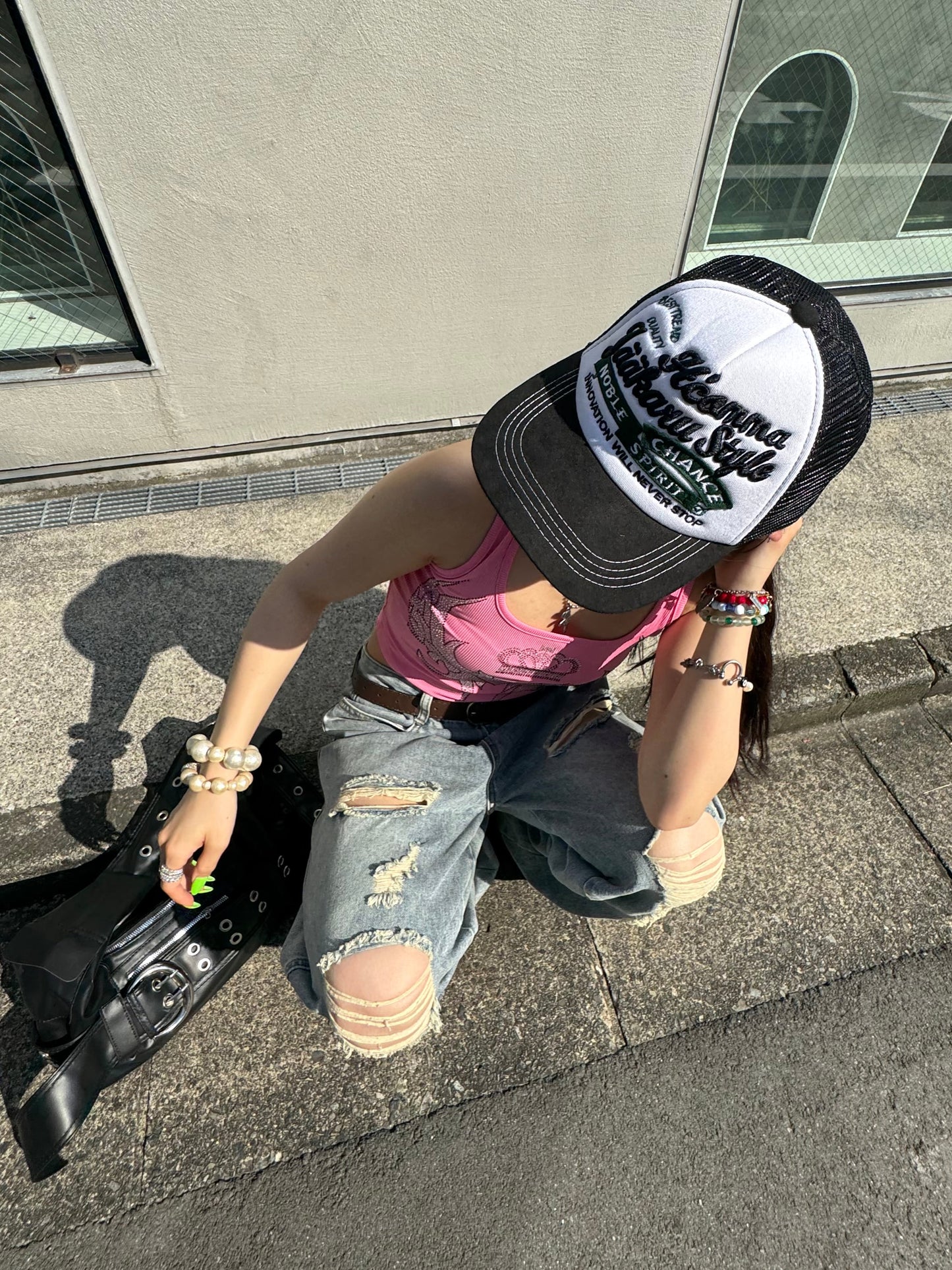 ヘビーダメージワイドデニムパンツ DPB86079