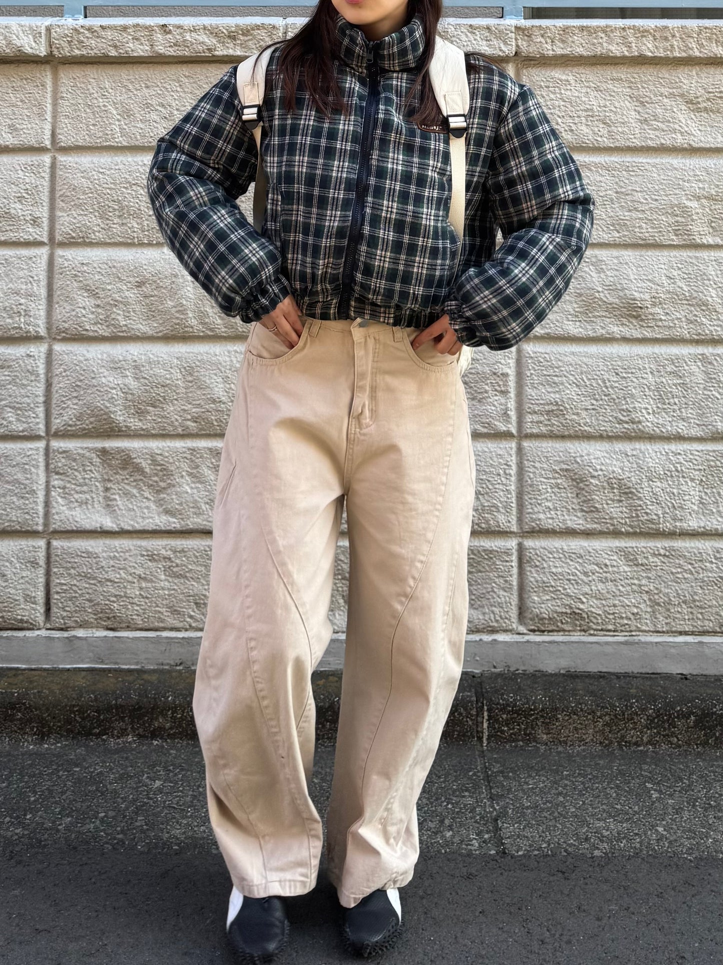 リバーシブルチェック中綿ジャケット DPB91075