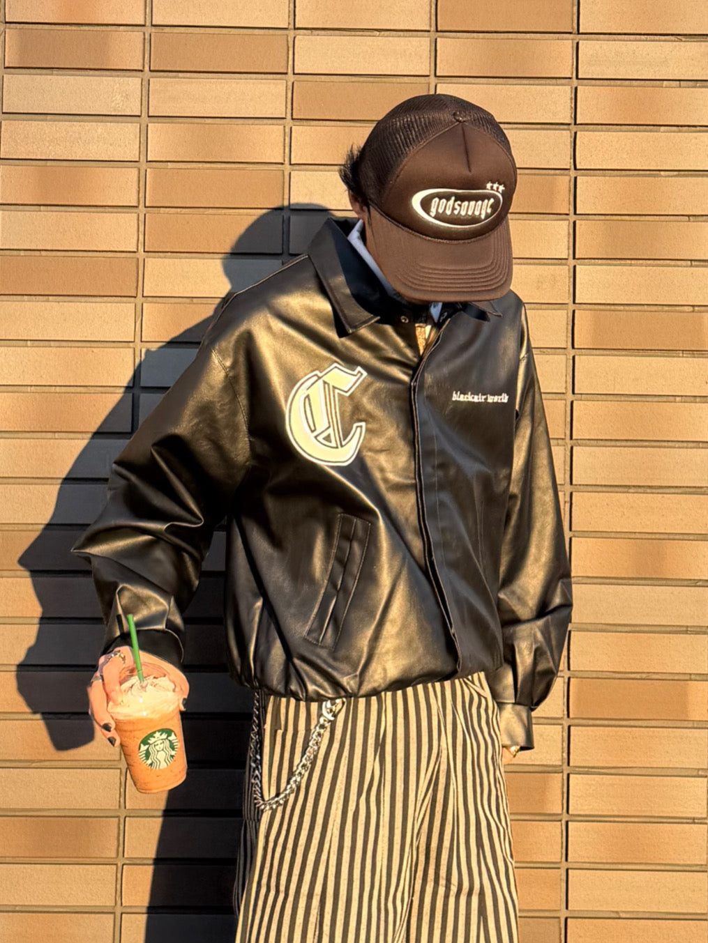 フェイクレザーバックロゴアウター DPB90041