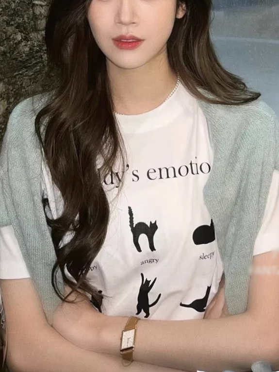 キャットプリントTシャツ DPB71777