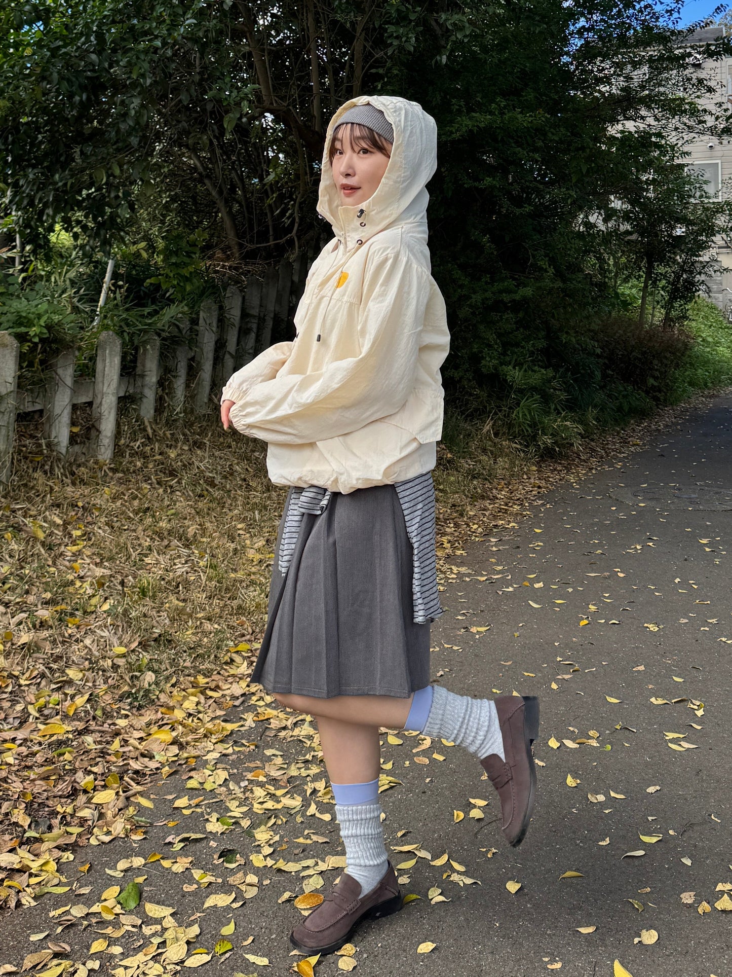 フードドロストワンポイントナイロンジャケット DPB78219