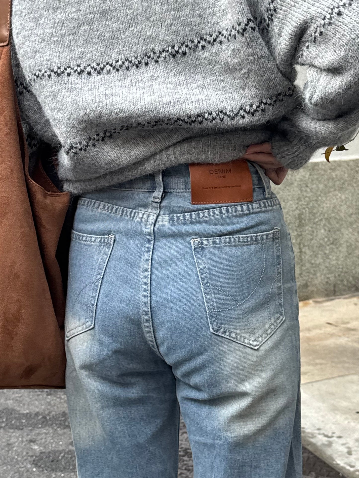 ウォッシュワイドストレートデニムパンツ DPC03024