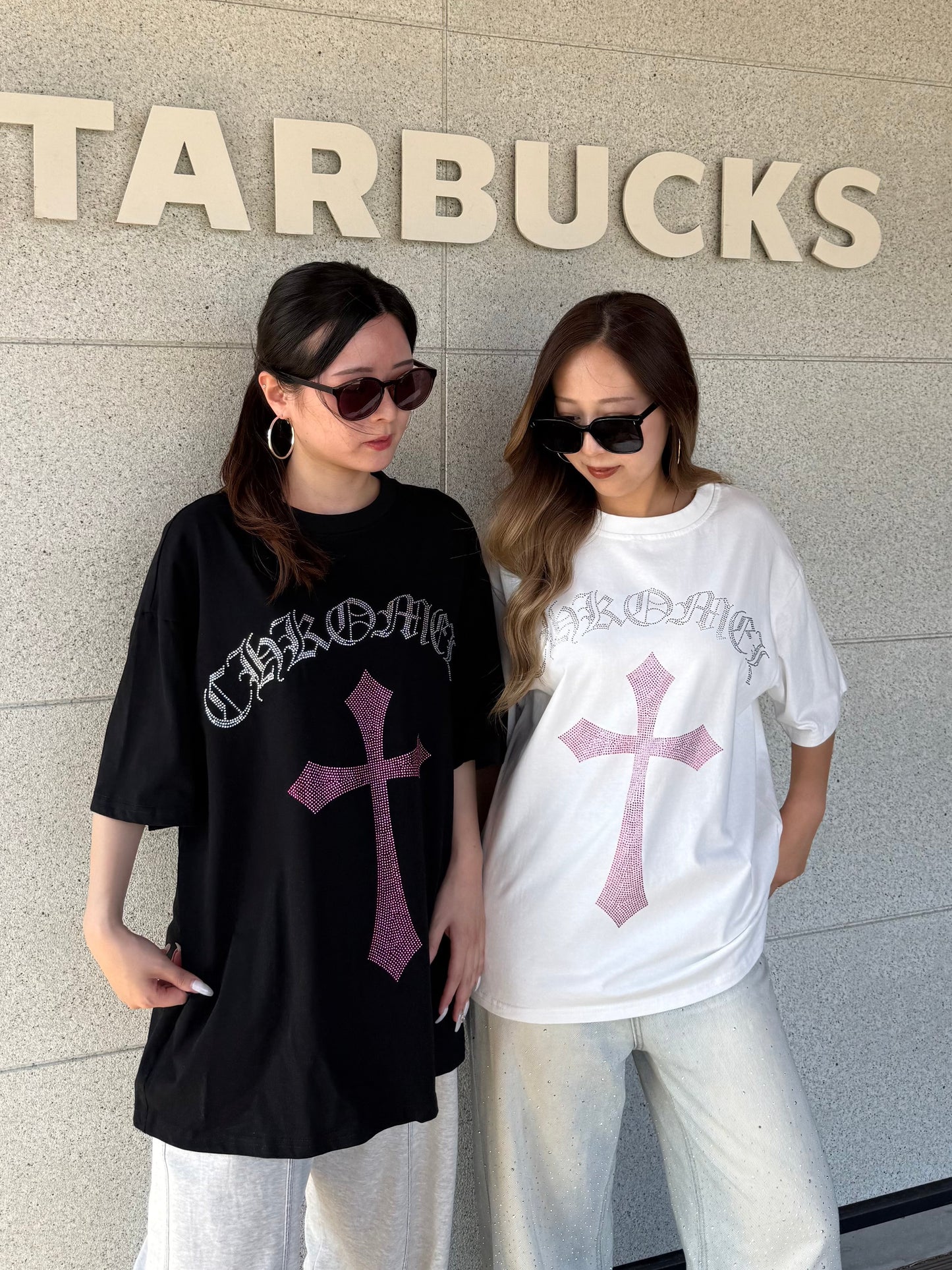 【即納】クロスストーンオーバーサイズTシャツ DPB73666S