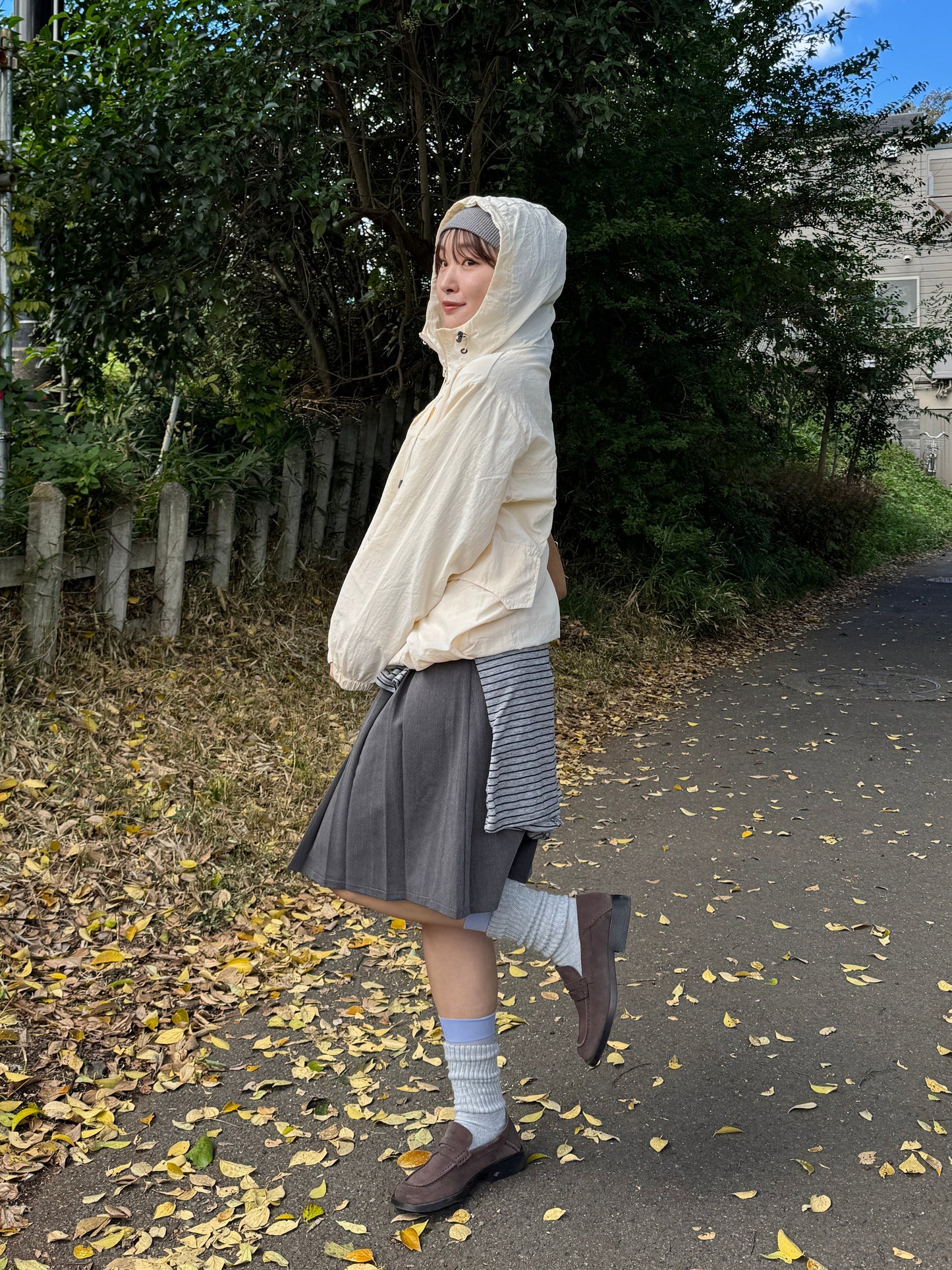 フードドロストワンポイントナイロンジャケット DPB78219