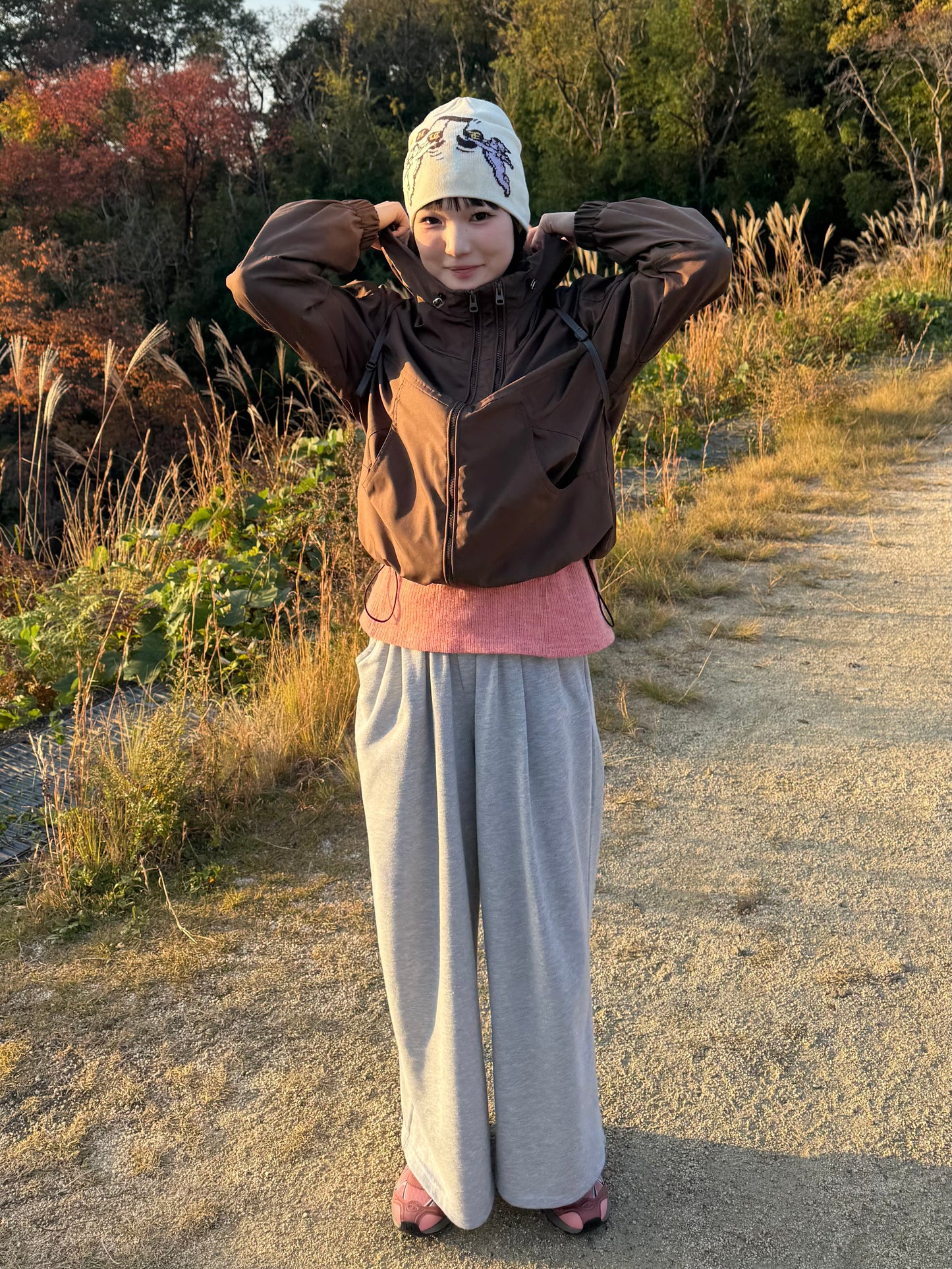 ブラウンナイロンパーカー DPB85371