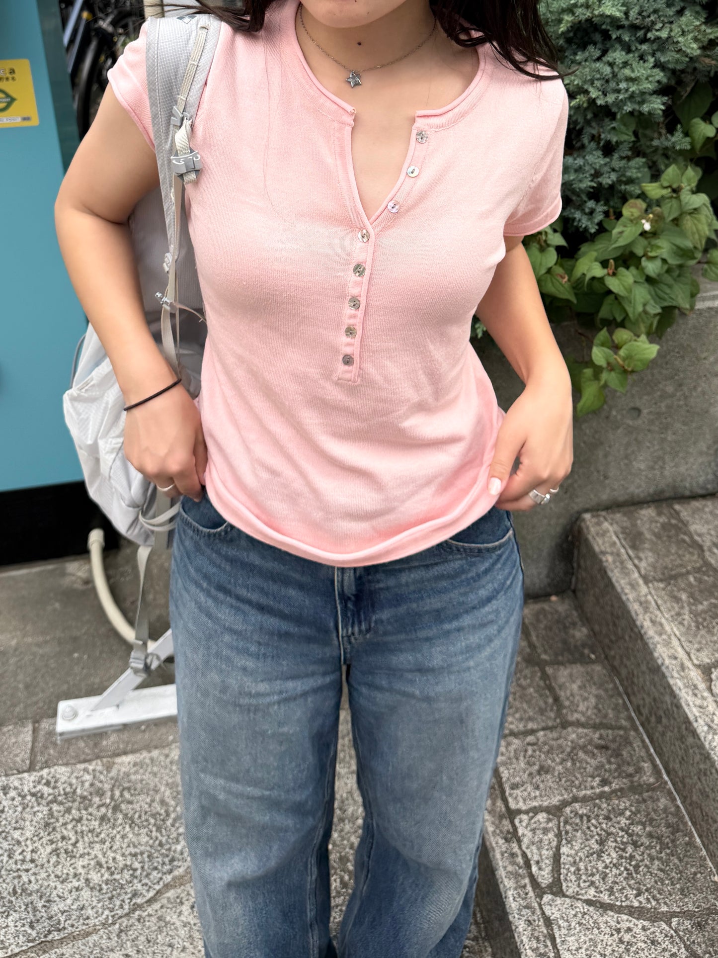 リブヘンリーネックTシャツ DPB78295