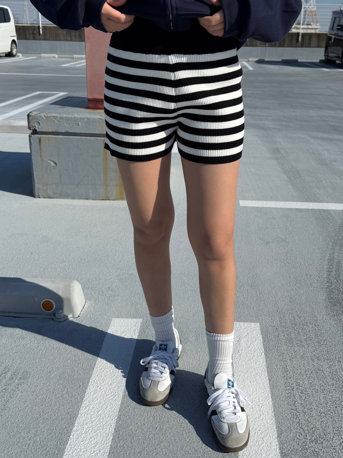 ボーダーニットショートパンツ DPB73537