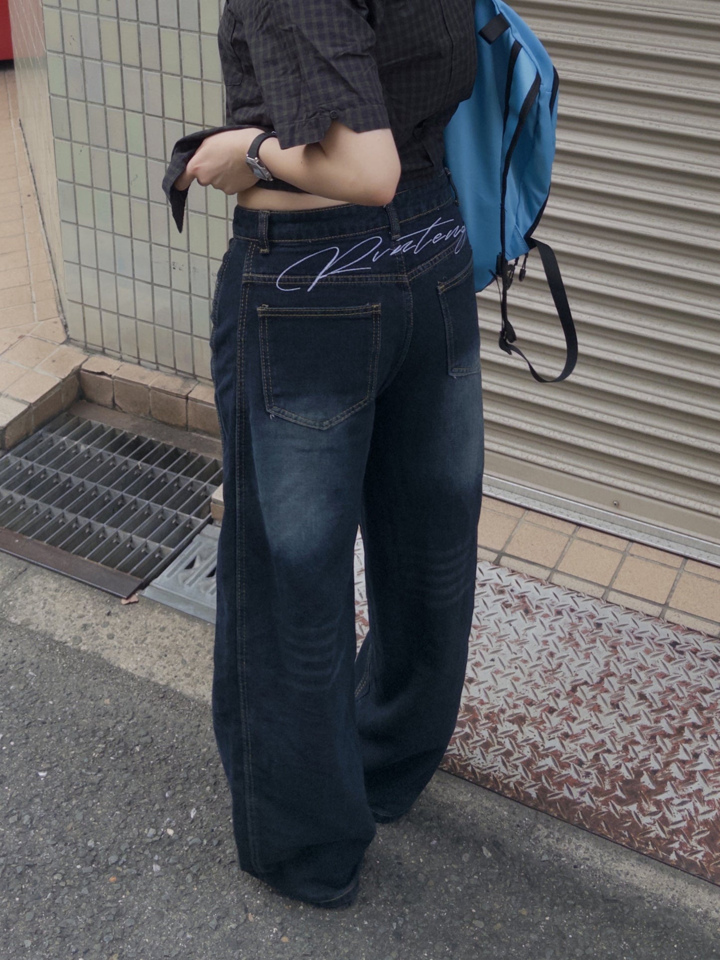 バックレタリングワークデニムパンツ DPB89034