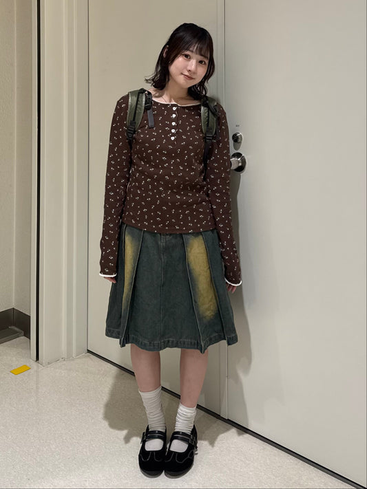 ハートボタンフラワートップス DPC03043