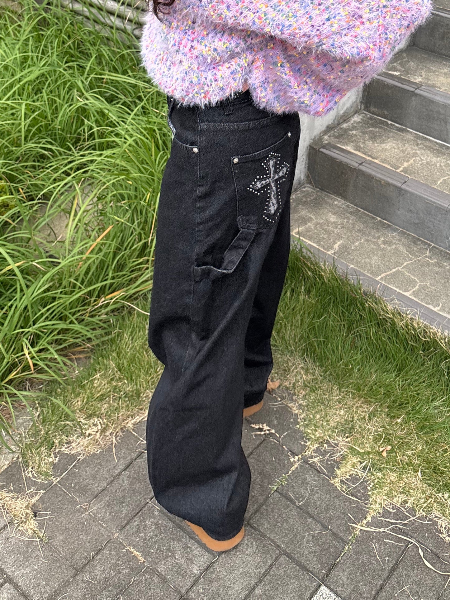 バッククロスオーバーデニムパンツ DPB89147