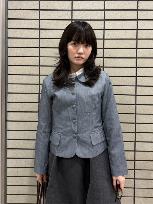 ライトグレーショートスーツジャケット DPA43706