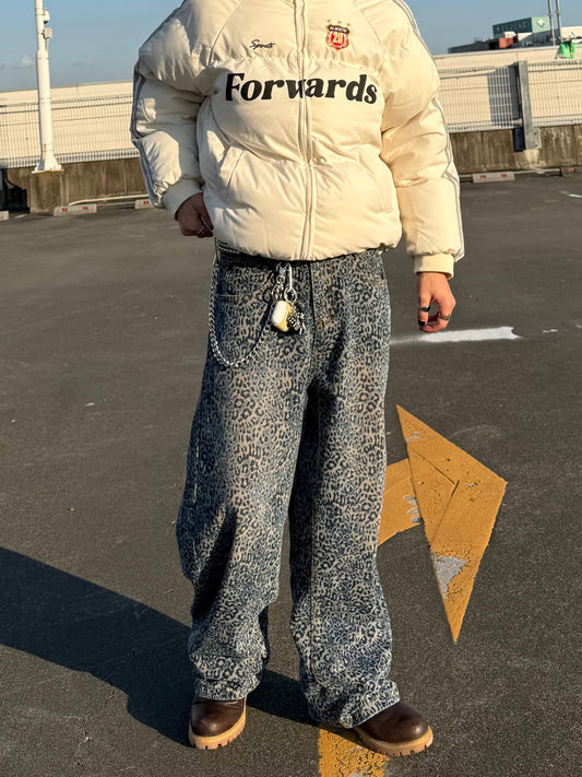 ブルーレオパードデニムパンツ DPB90077