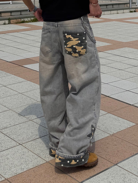 バックポイントカモフラデニムパンツ DPB90212