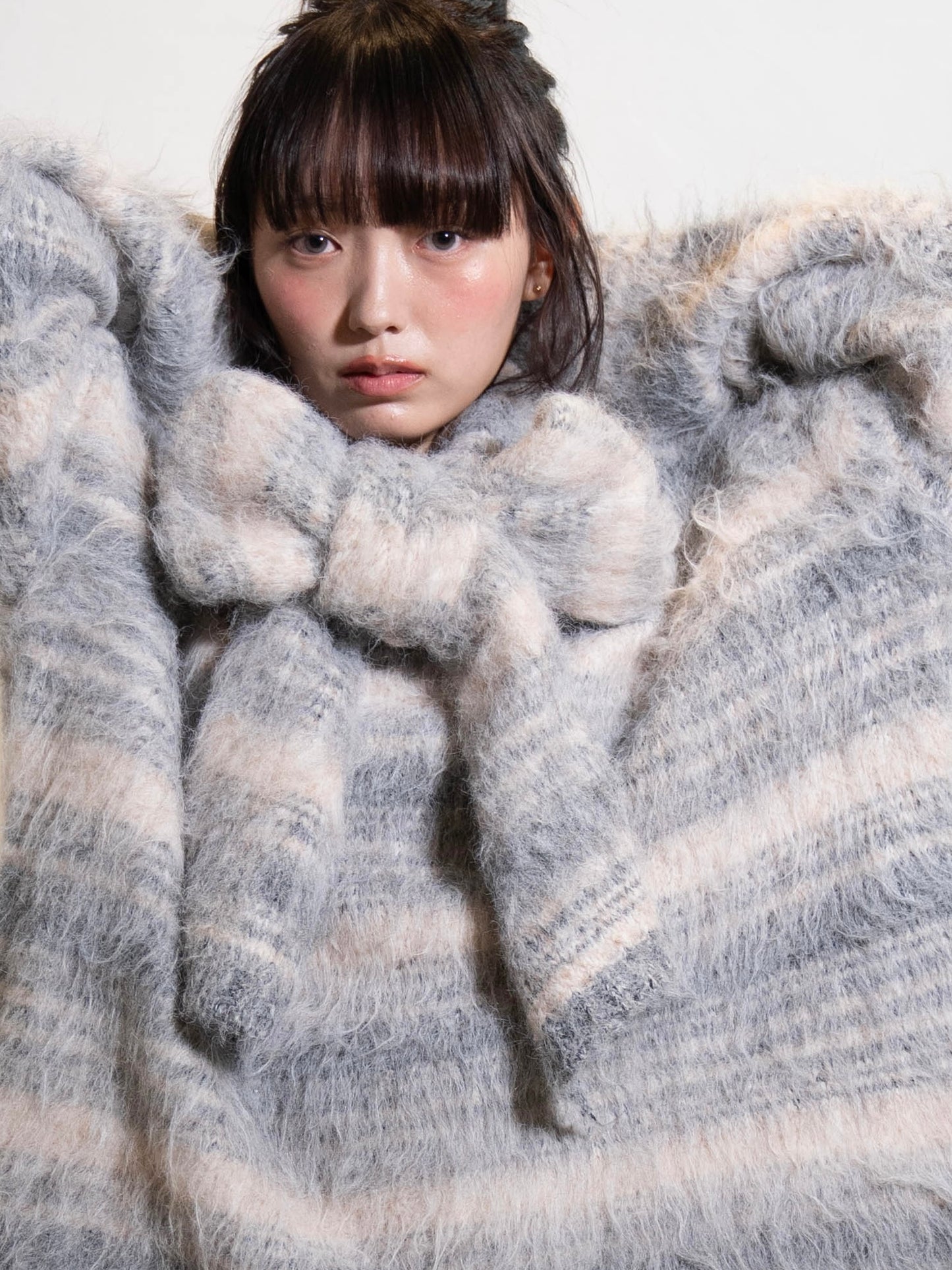 リボンマフラーボーダーニット DPC02005