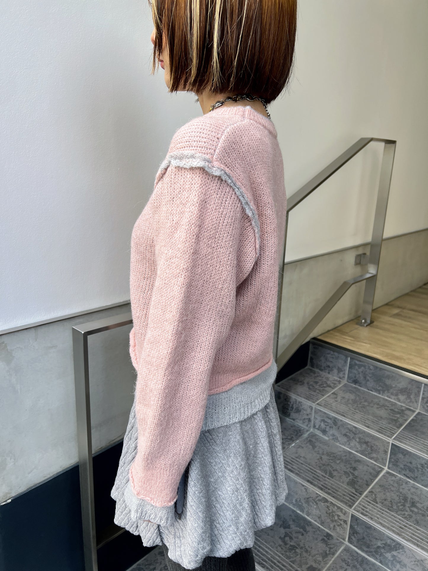 クルーネックレイヤードニット DPB79251