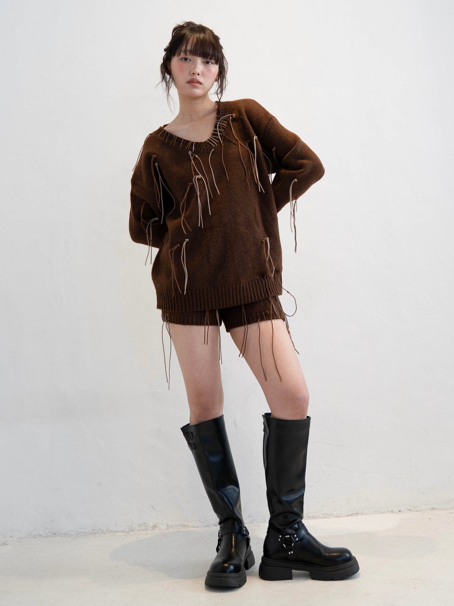 フリンジニットセットアップ DPC02011