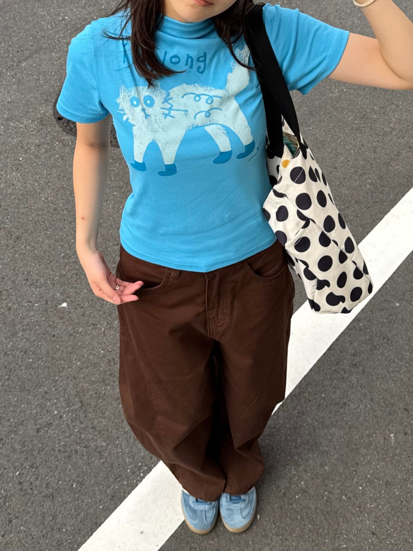 キャットプリントTシャツ DPB91028