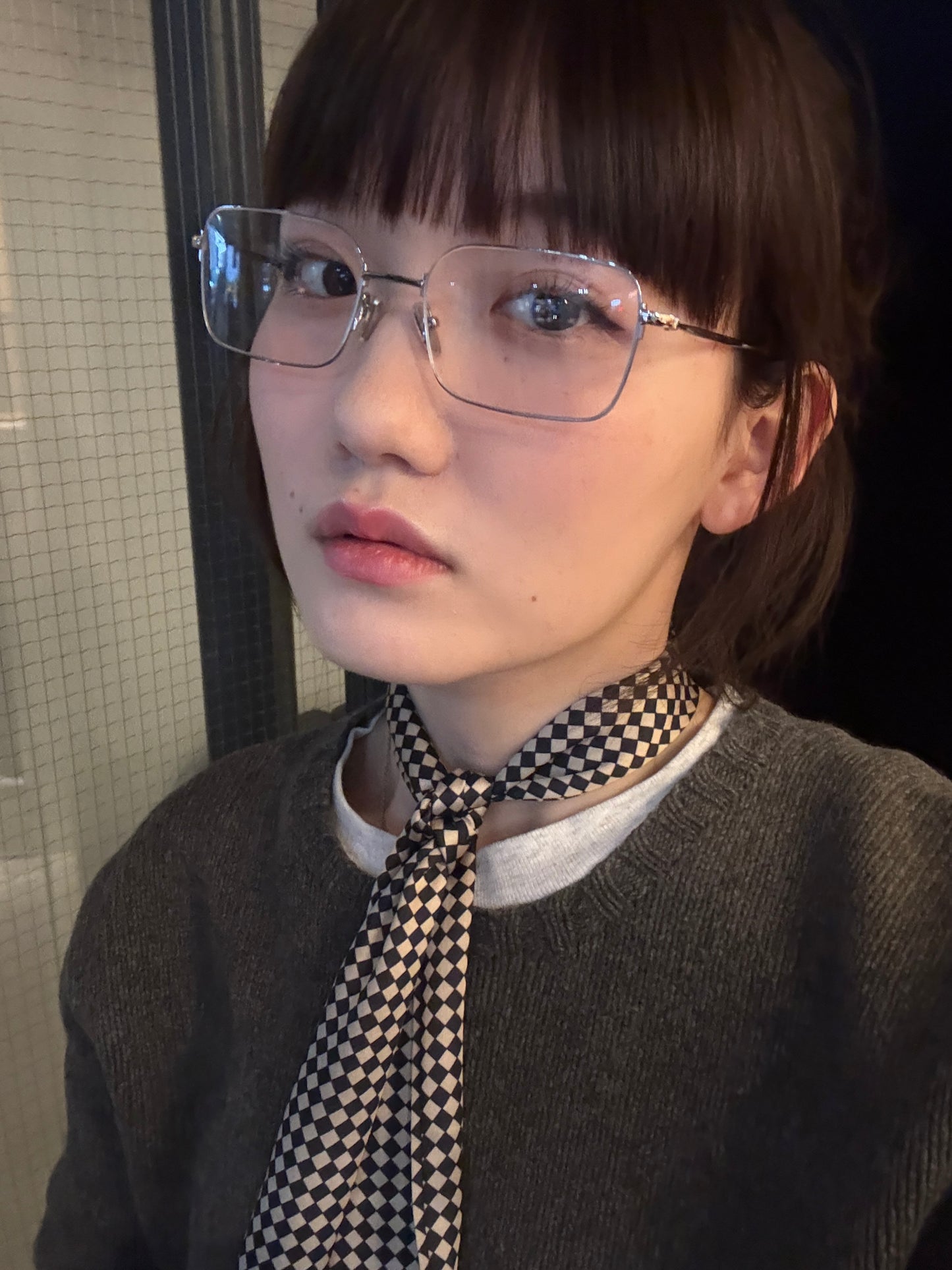 ブロックチェックスカーフ DPA43700