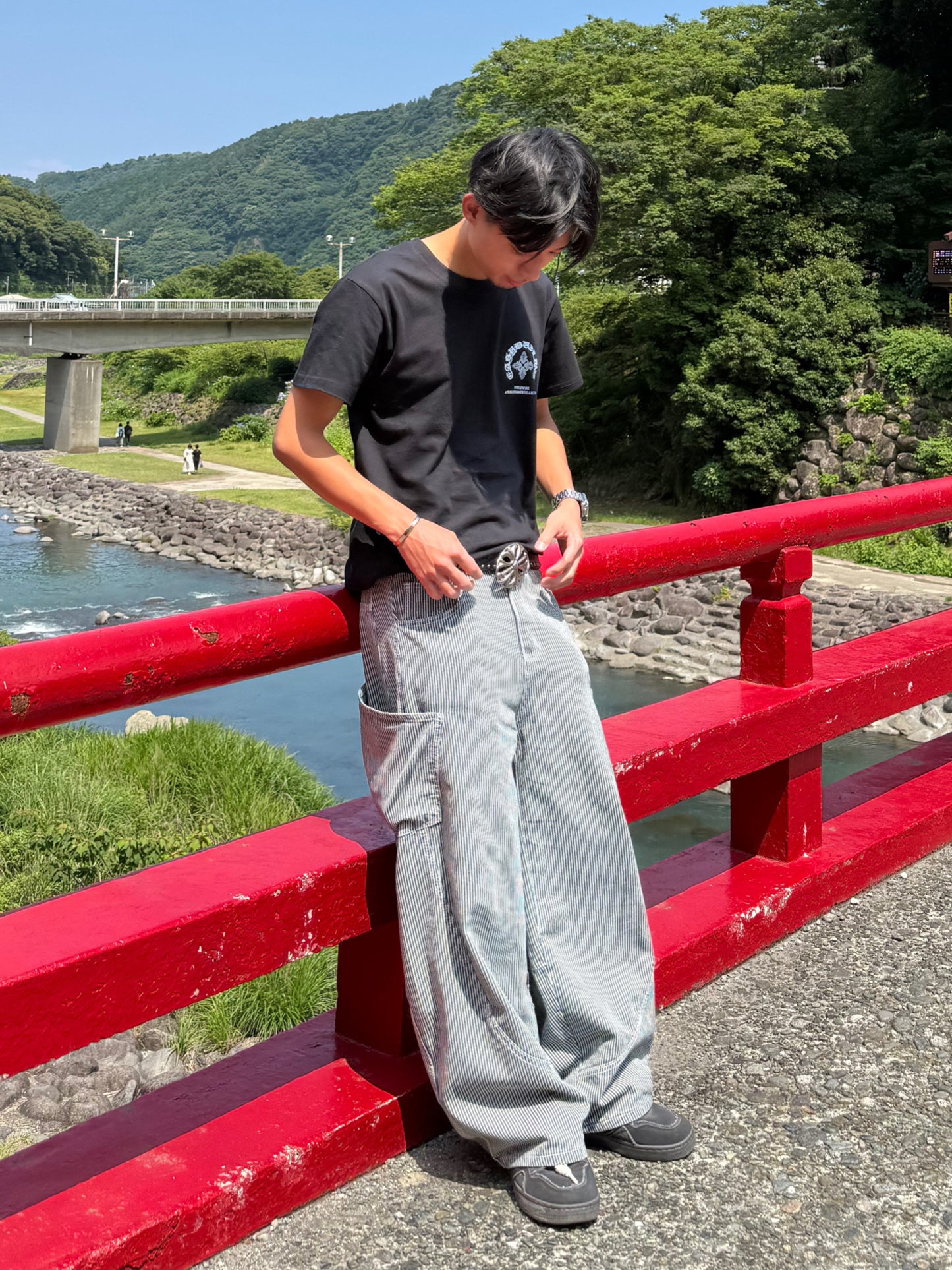 ストライプワイドデニムパンツ DPB90083
