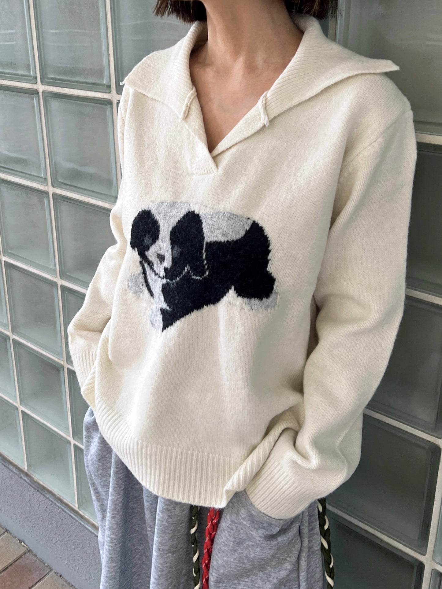 ドッグプリントニットプルオーバー DPB79220