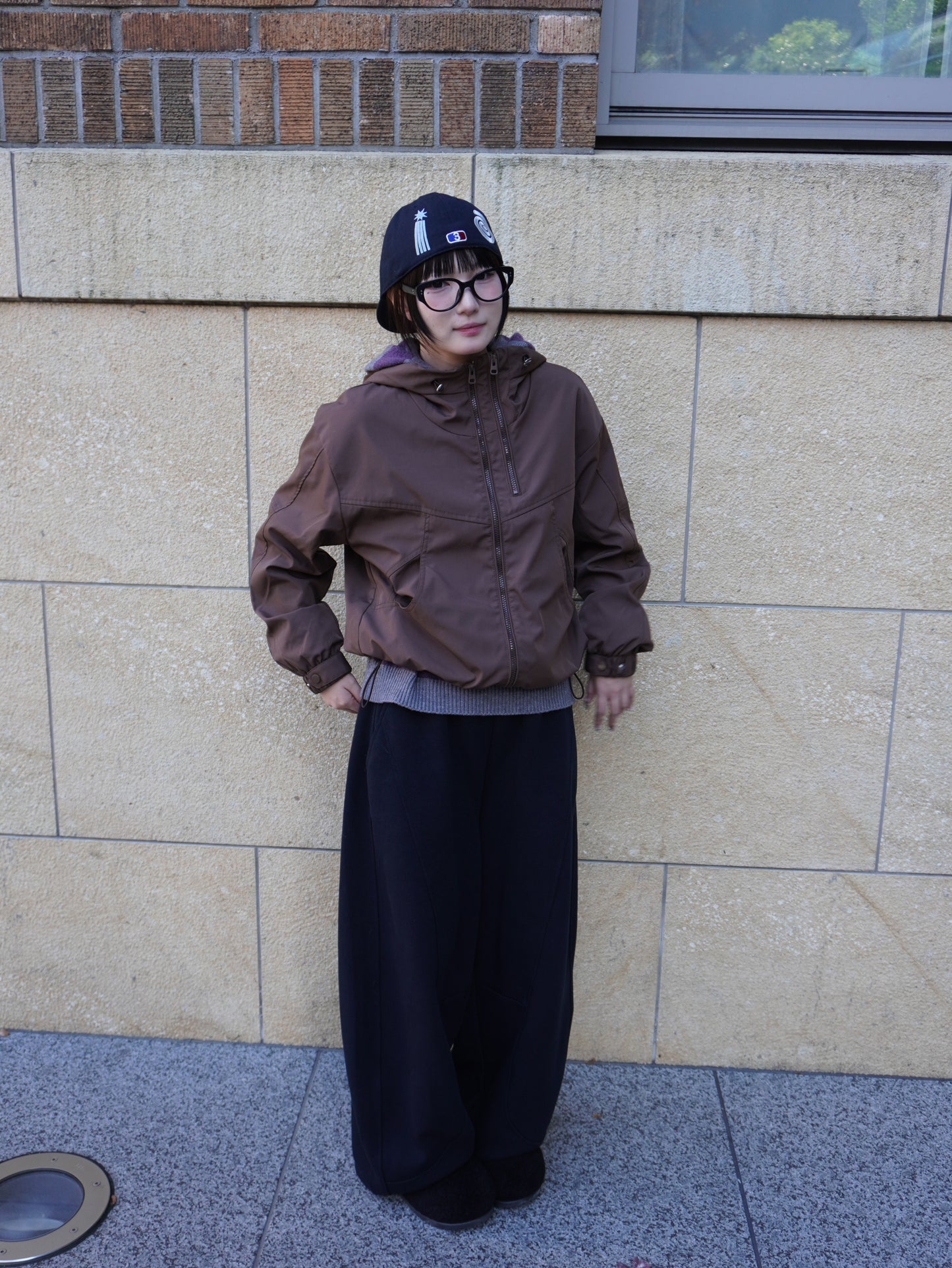 ブラウンナイロンパーカー DPB85371