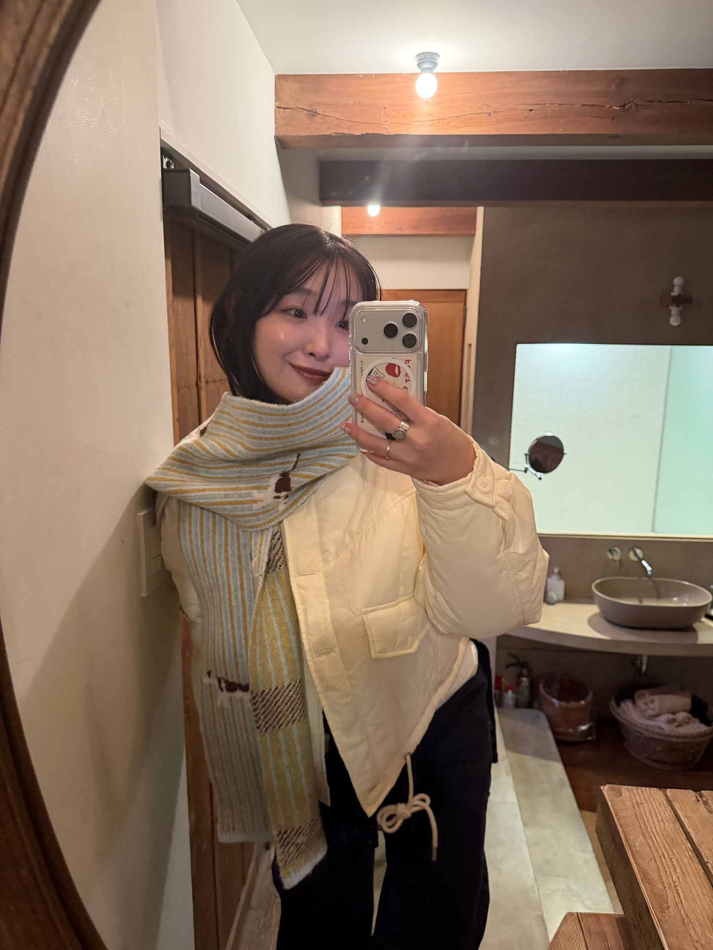 ドッグイラストストライプマフラー DPB78224